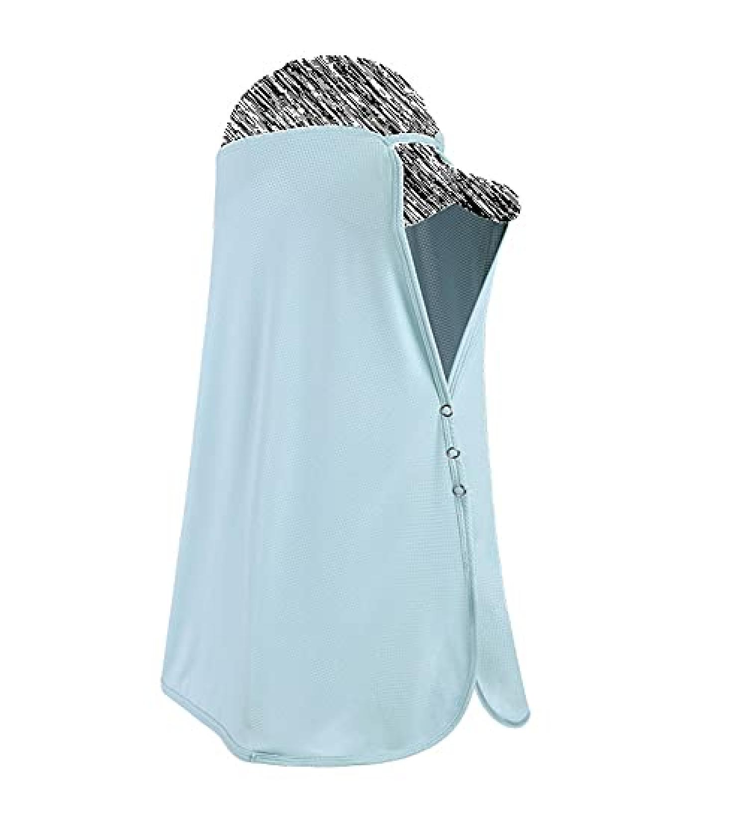 Unisex Blue Sun Protection Neck Drape Mesh Cap with Elastic Face Covering - Buy Online on GoSupps.com