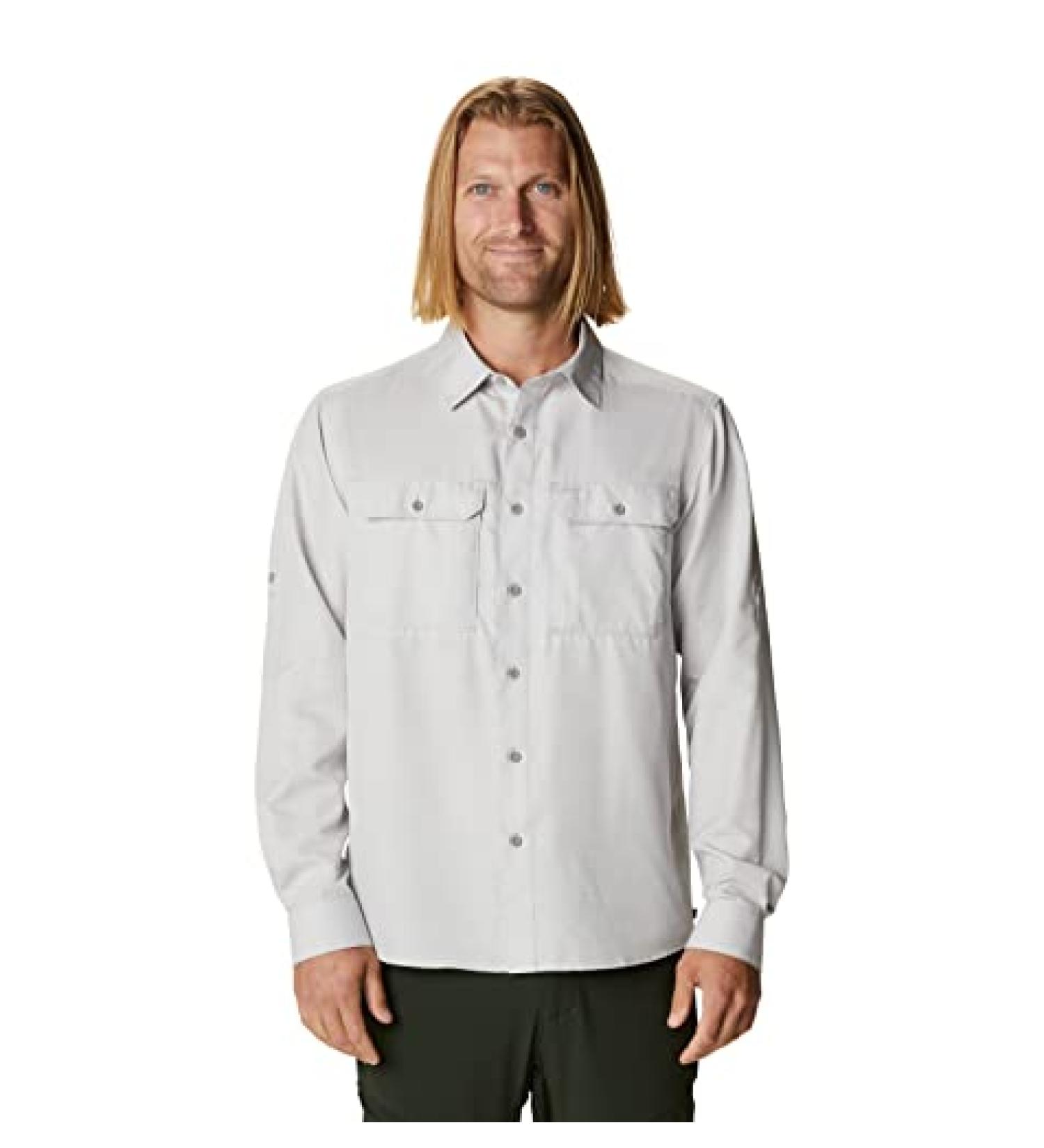 Mountain Hardwear Men's Canyon Long Sleeve Shirt - Light Dunes | Moisture-Wicking, Breathable for Camping, Hiking & Everyday Wear - Buy Online on GoSupps.com