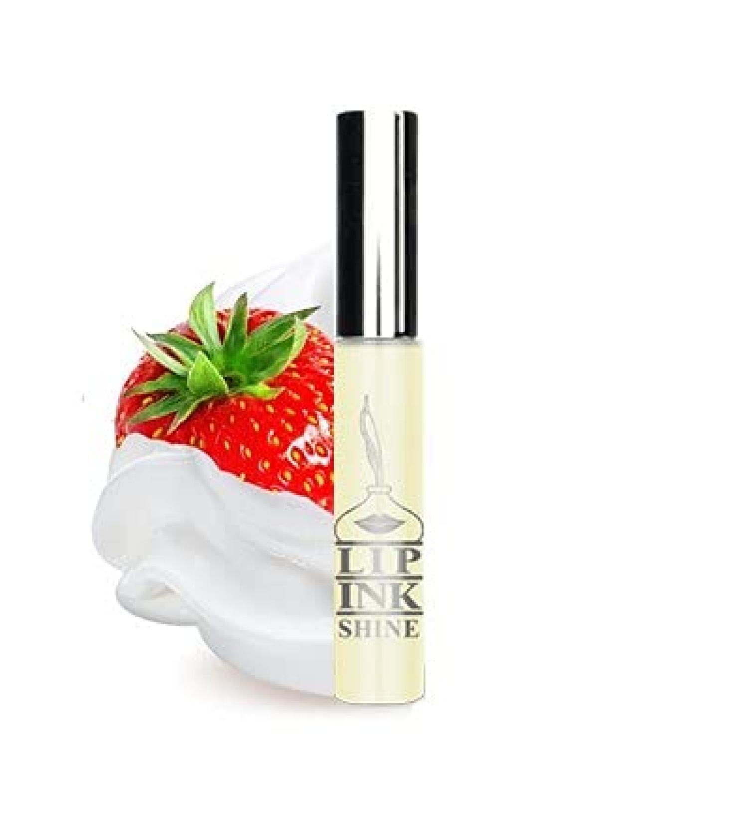LIP INK Vegan Flavored Lip Shine Moisturizers - Strawberries & Cream | Hydrating Long-Lasting Lip Care | Shop Internationally - Buy Online on GoSupps.com