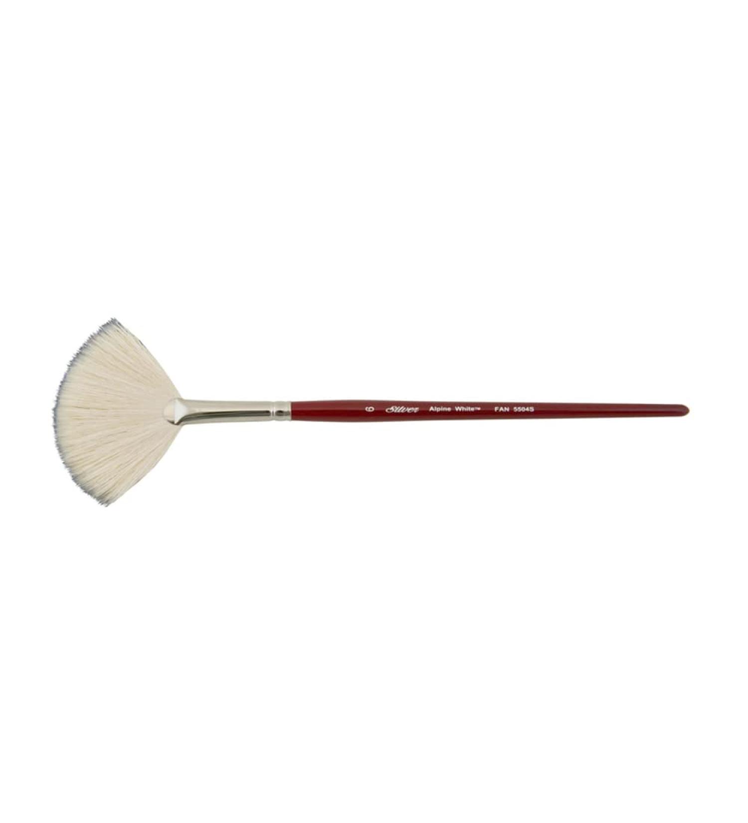 Silver Brush 5504S-6 Alpine White Goat Hair Brush - Size 6, Short Handle for Oil, Acrylic, and Watercolor - Buy Online on GoSupps.com