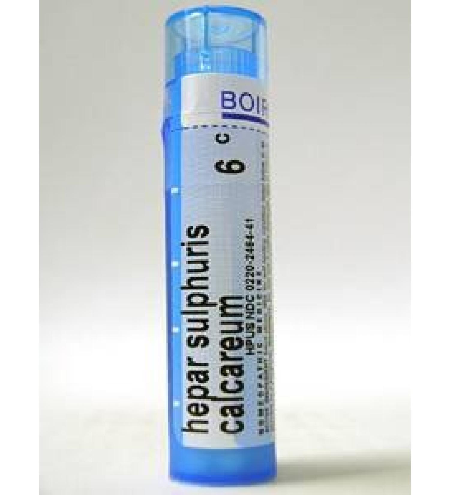 Hepar Sulphuris Calcareum 6C - Homeopathic Medicine for Painful & Hoarse Dry Cough (80 Pellets)