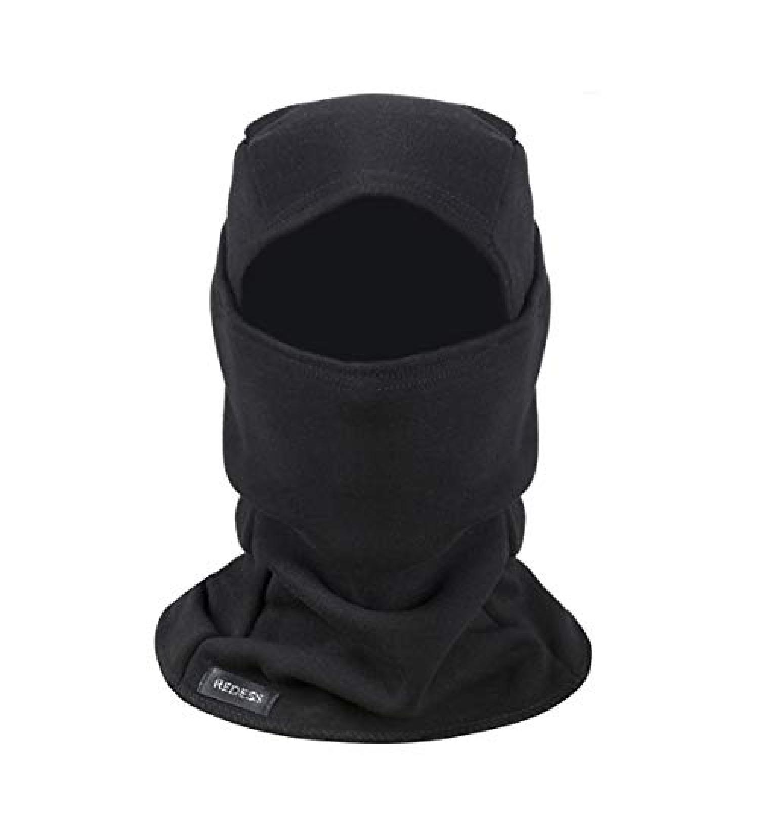 Windproof Fleece Balaclava Ski Mask | Cold Weather Face Cover | Motorcycle Hood Warmer | Winter Sports Cap - Black - Buy Online on GoSupps.com