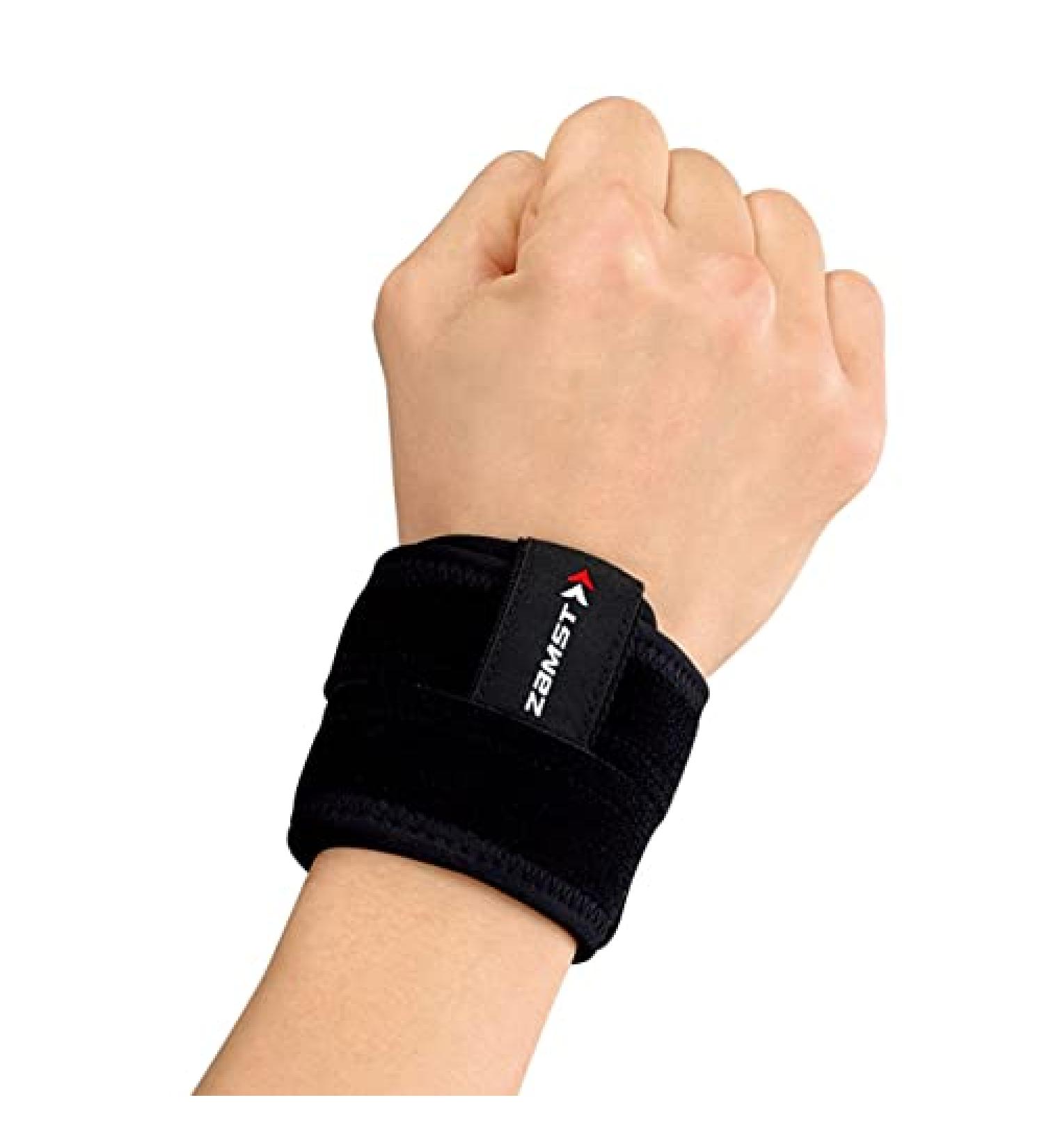 Zamst Wrist Band - Dual Strap Sports Wrist Brace for Pain Relief & Support | Tennis Baseball Lacrosse Football Pickleball - Black Medium - Buy Online on GoSupps.com