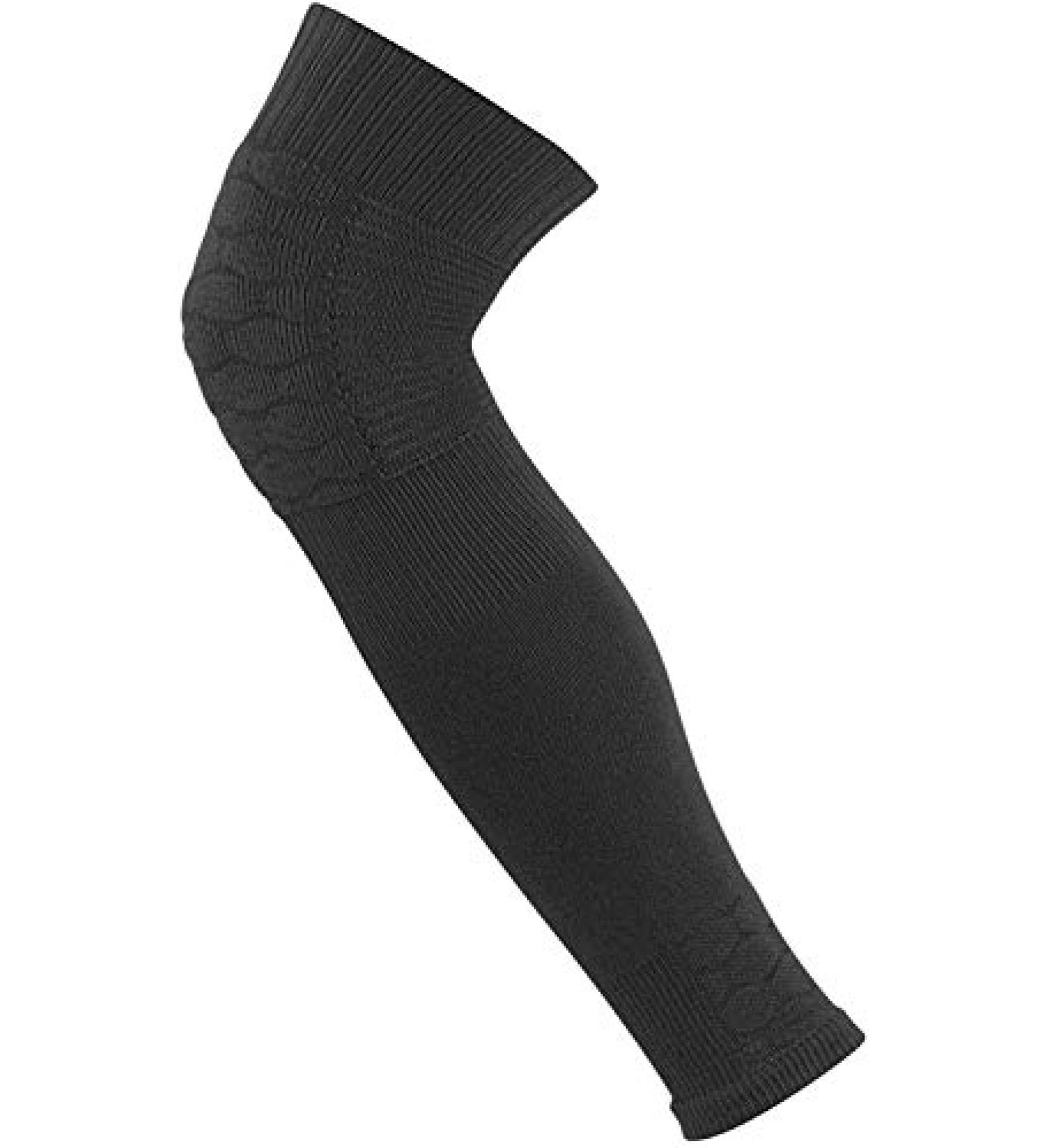 TCK Defender Football Padded Knit Leg Sleeves Over the Knee Black Medium
