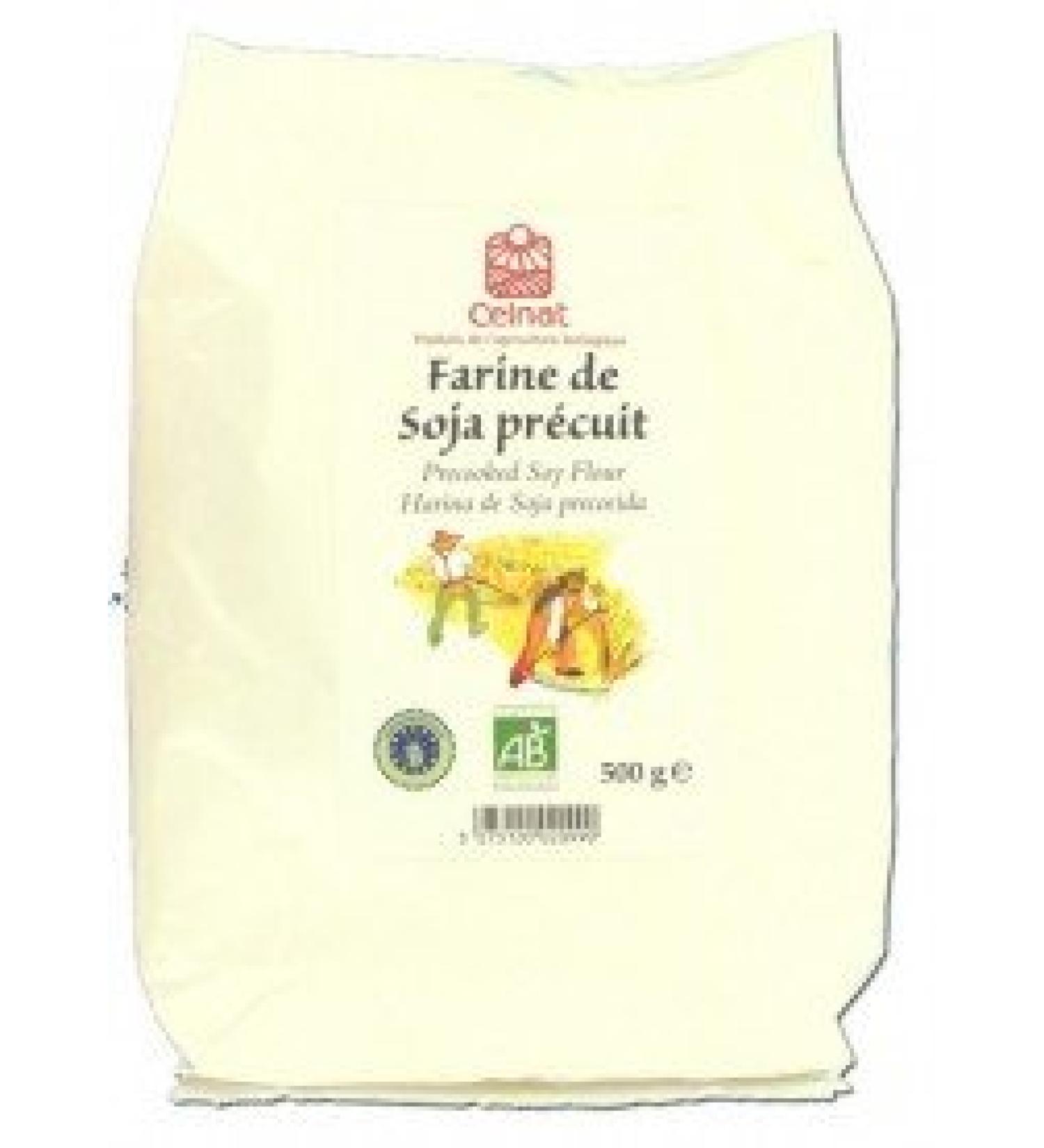 Organic pre-cooked soy flour 500 grs