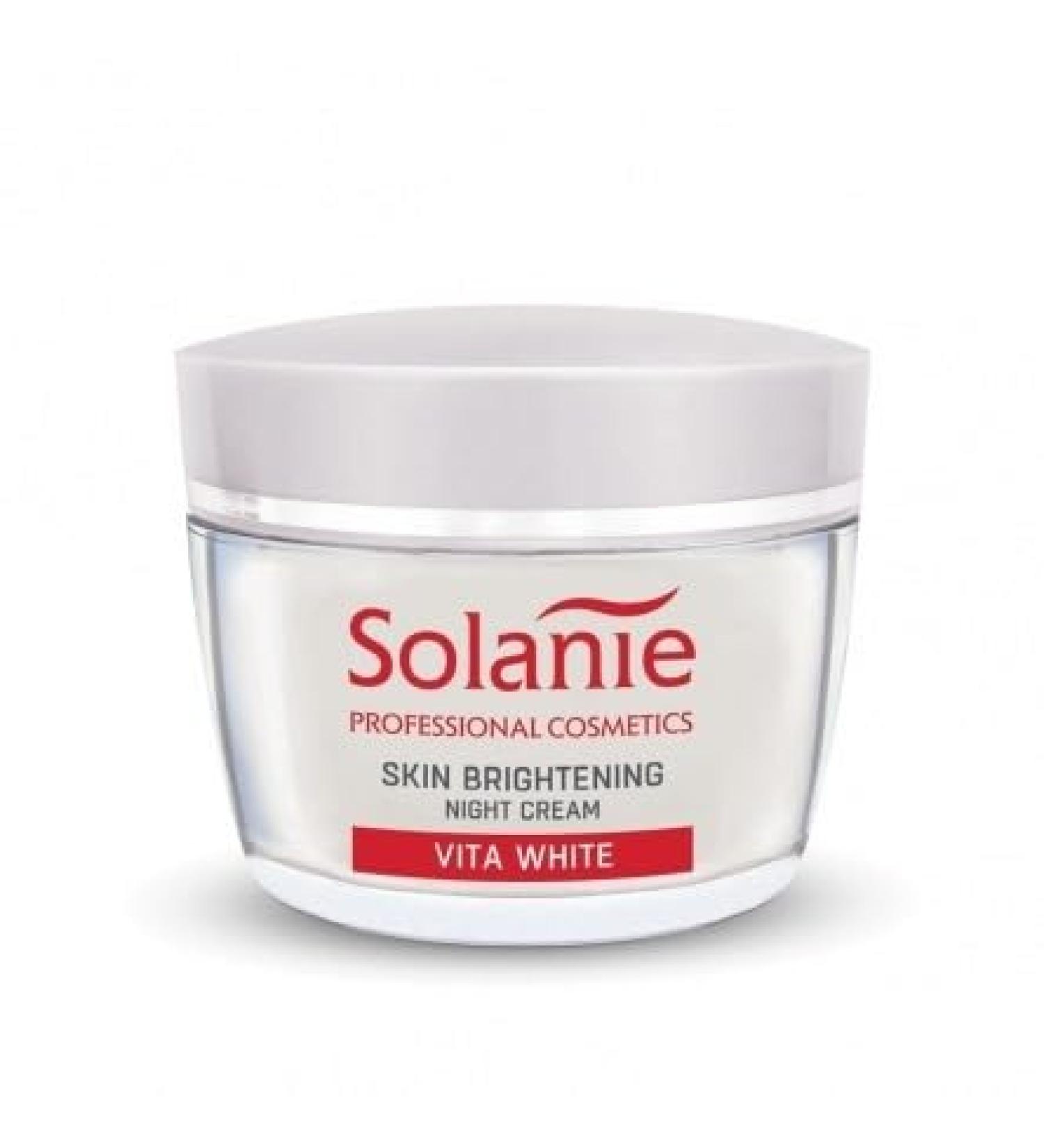 Solanie Vita Brightening Night Cream- 50ml- Rejuvenating & Regenerating Treatment with Vitamin E and B3 - Moisturizes Firms - Vitamin-Infused Formula for Wrinkle Reduction