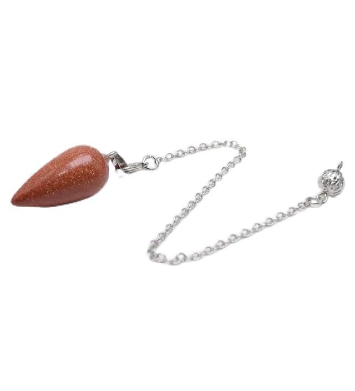 Natural Stone Water Drop Pendulum - Dowsing & Divination Wicca Jewelry in Pink Crystal | Reiki & Spiritual Healing - Buy Online on GoSupps.com