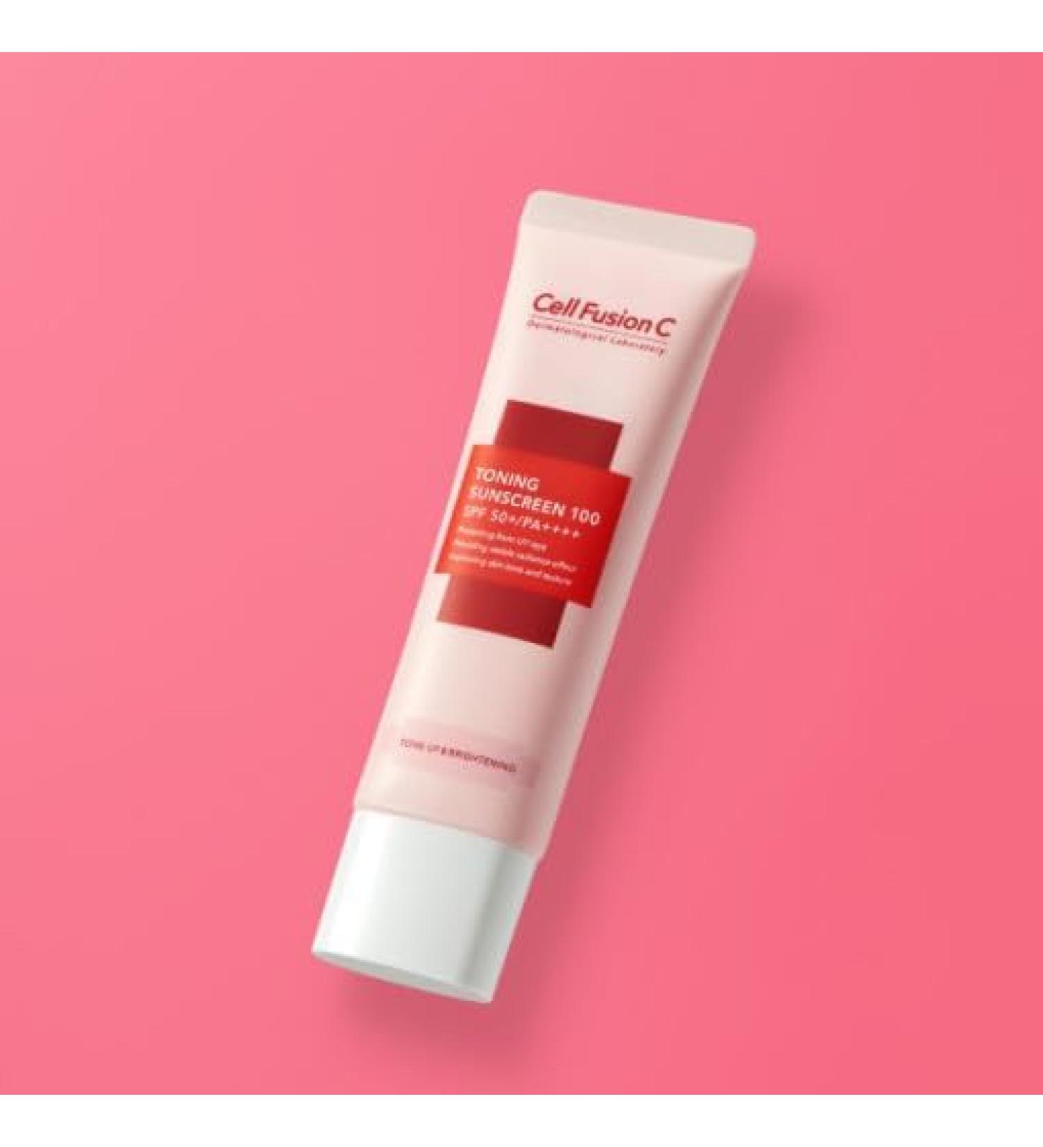 Cell Fusion C Toning Sunscreen 100-50ml | SPF50+ PA++++ | Brightening & Skin Tone Improvement - Shop Internationally - Buy Online on GoSupps.com