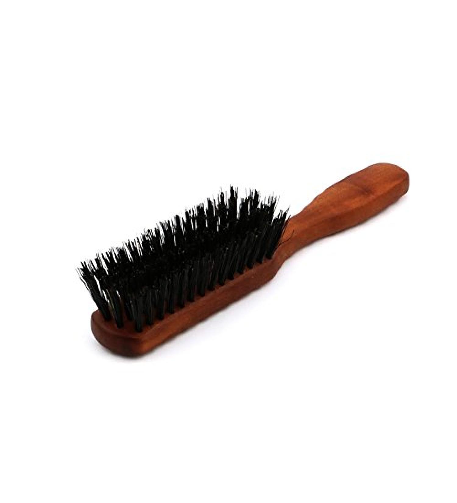 Pocket hairbrush with boar bristles made of oiled pear wood 15 x 2.5 cm