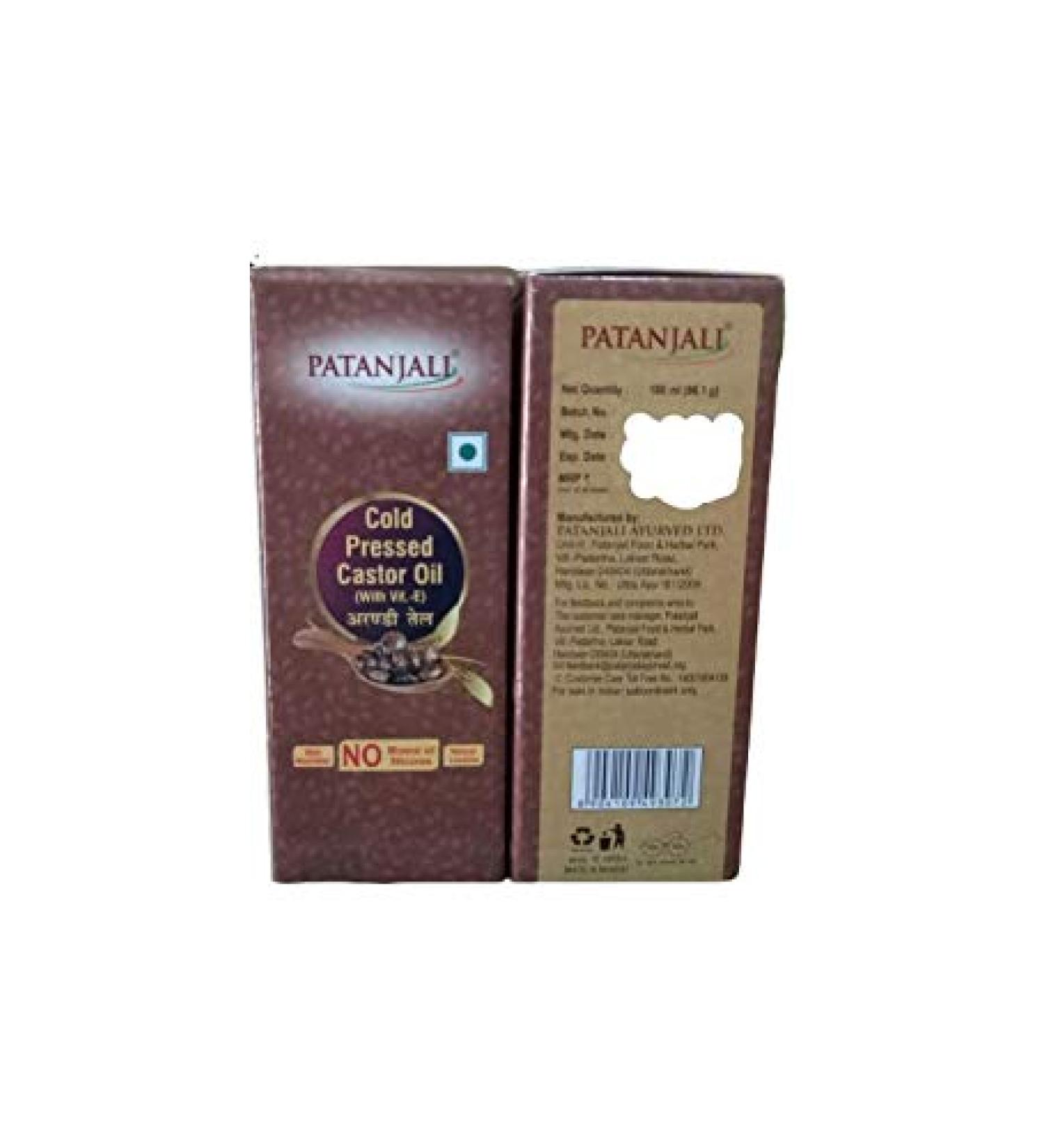 Patanjali Pure Castor Oil Cold Pressed (With Vitamin E) - 100ml(Pack of 1)