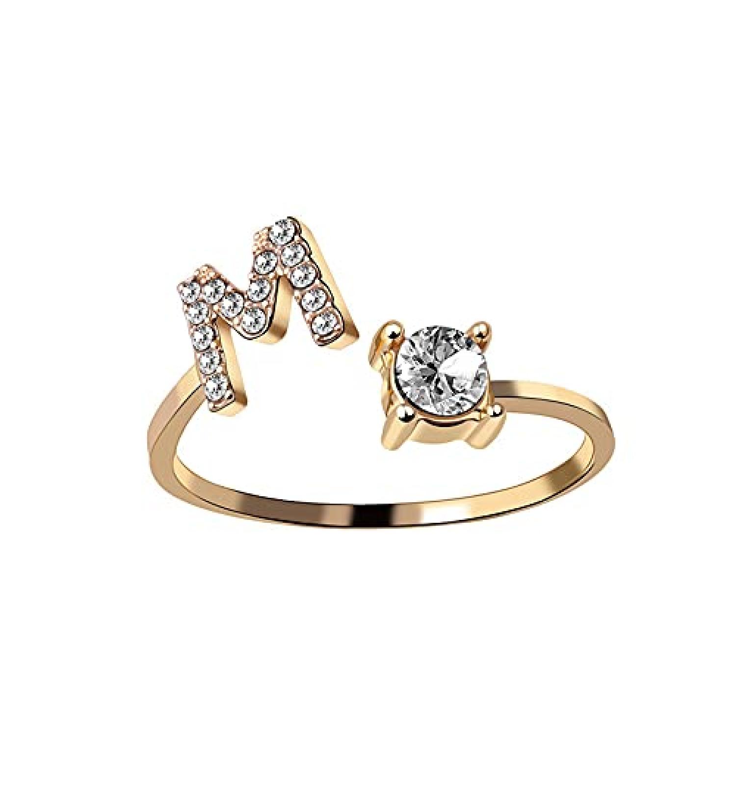 DNCG Ladies 26 English Letter Ring Ring Open Mouth Gold Ring - Buy Online on GoSupps.com