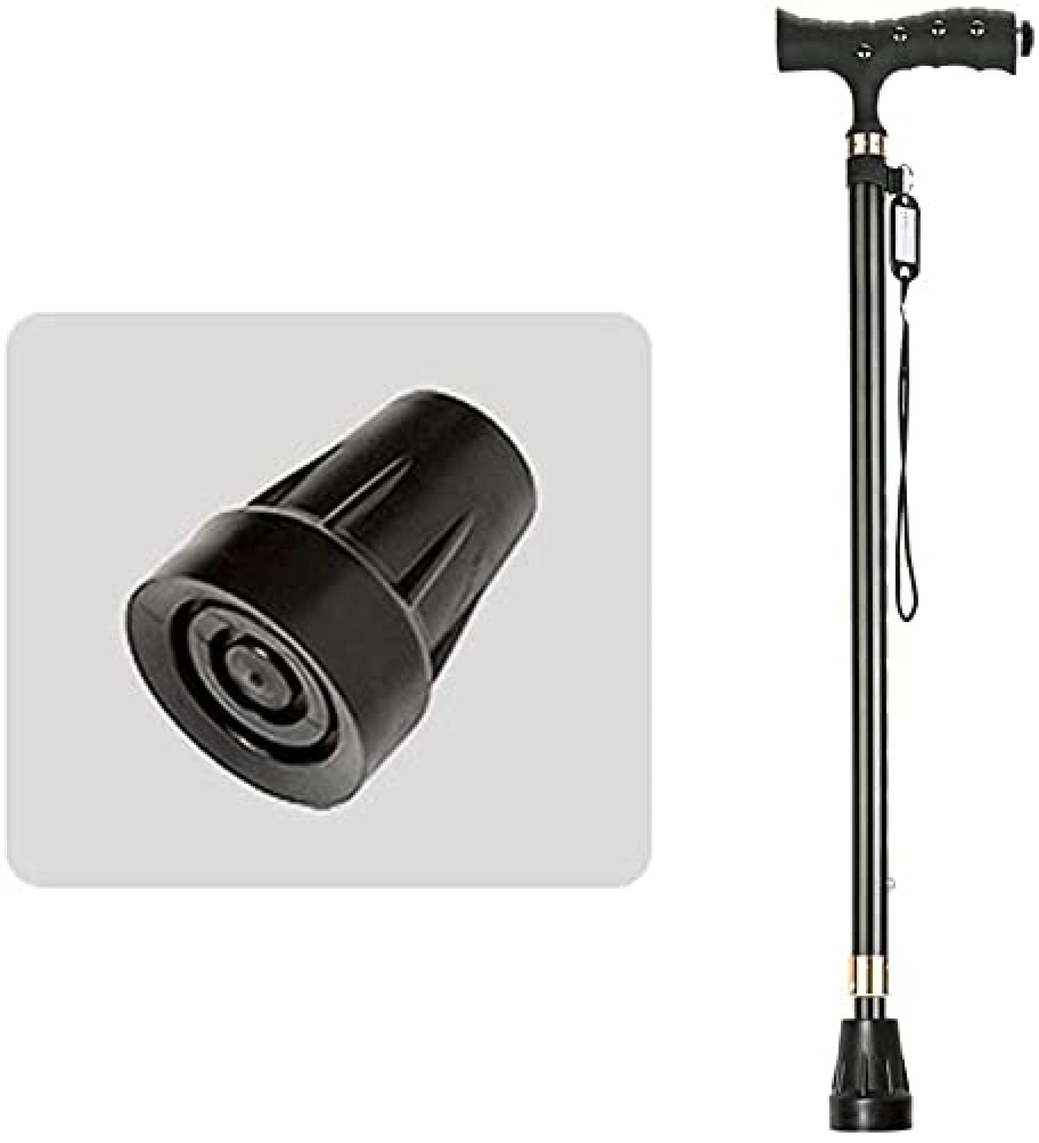 Telescopic Non Slip Crutches Foldable Walking Stick Telescopic Walking Stick with LED Light Handle Crutches Aluminum Alloy Height Adjustable Mobility Aid for Elderly Base for Arthritis Elderly Senio - Buy Online on GoSupps.com