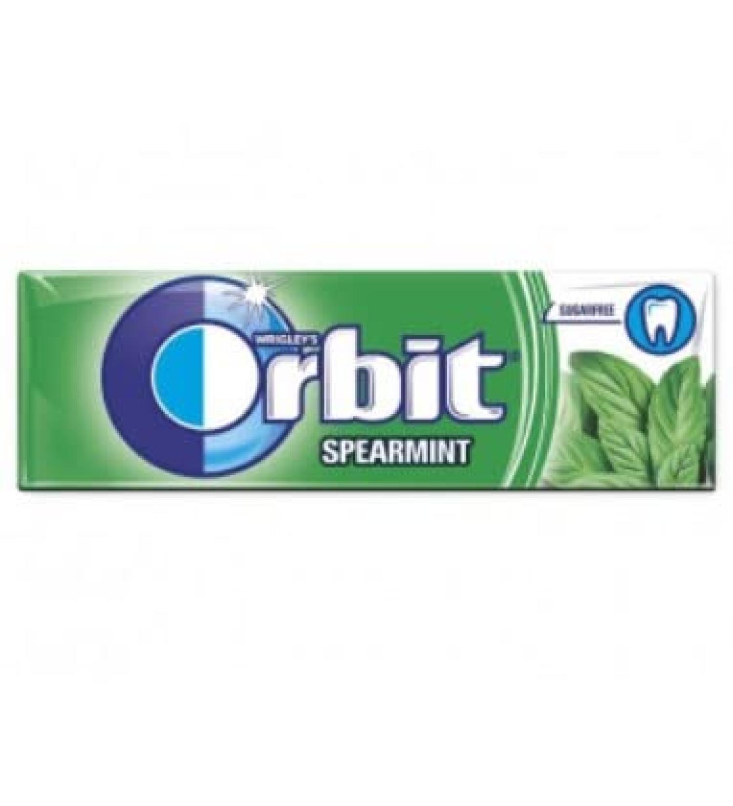 6 Packs Wrigley's Orbit Spearmint Sugar Free Chewing Gum Helps keep Teeth Clean And Mouth Fresh