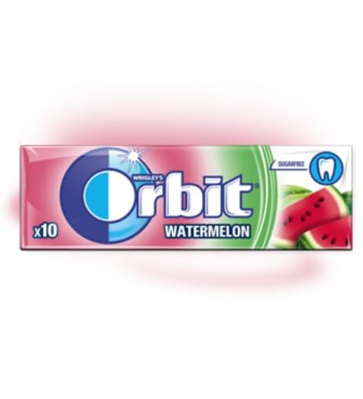 10 Packs of Original WRIGLEY'S Orbit/Extra Chewing Gum Packs Fresh Stock (Orbit - Watermelon 20 Pack) Helps keep Teeth Clean And Mouth Fresh