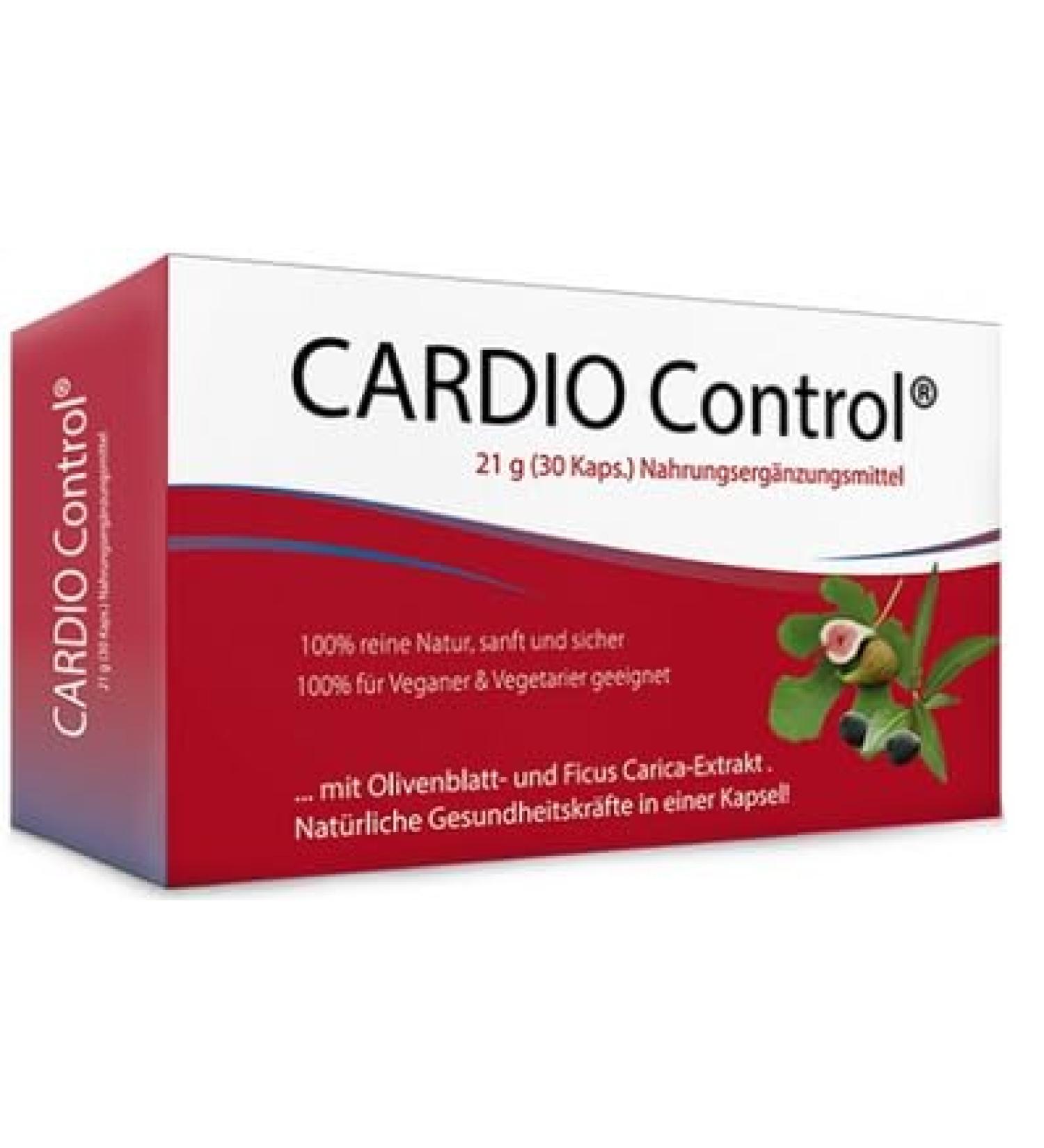 Buy Cardio Control - 30 Capsules of Olive Leaf & Wild Fig Extract | German Quality for Healthy Heart - Buy Online on GoSupps.com