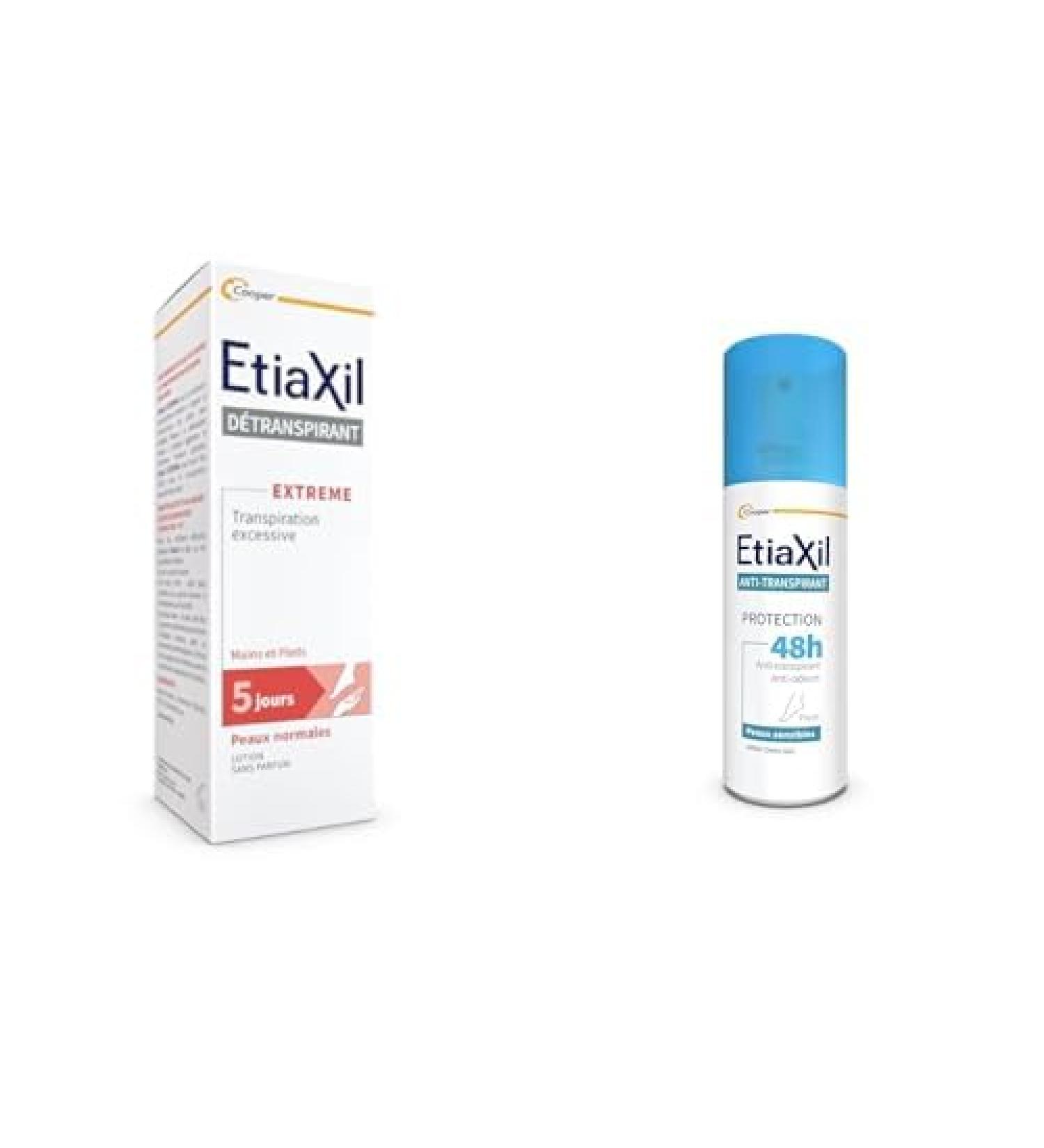  Etiaxil ETIAXIL - Antiperspirant - Treatment for Excessive Perspiration - Feet - Normal Skin - 100 ml & Antiperspirant - Moderate Perspiration - 48h Protection - Feet - Suitable for sensitive skin - 100 ml - Buy Online on GoSupps.com