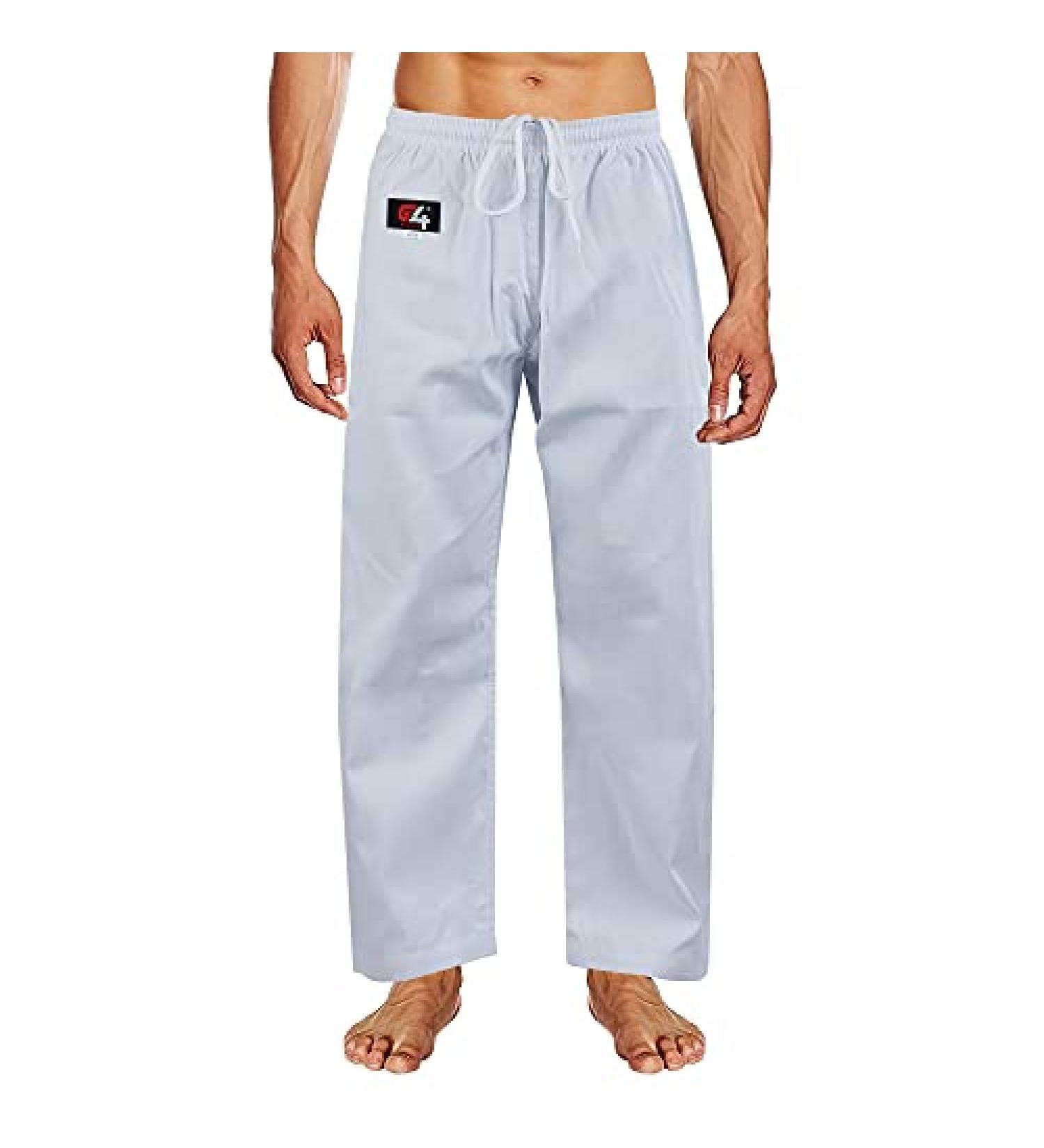 G4 VISION Karate Pants | Martial Arts Trousers for Kids and Adults | Cotton GI for Aikido, Kung Fu | White 4 - Buy Online on GoSupps.com
