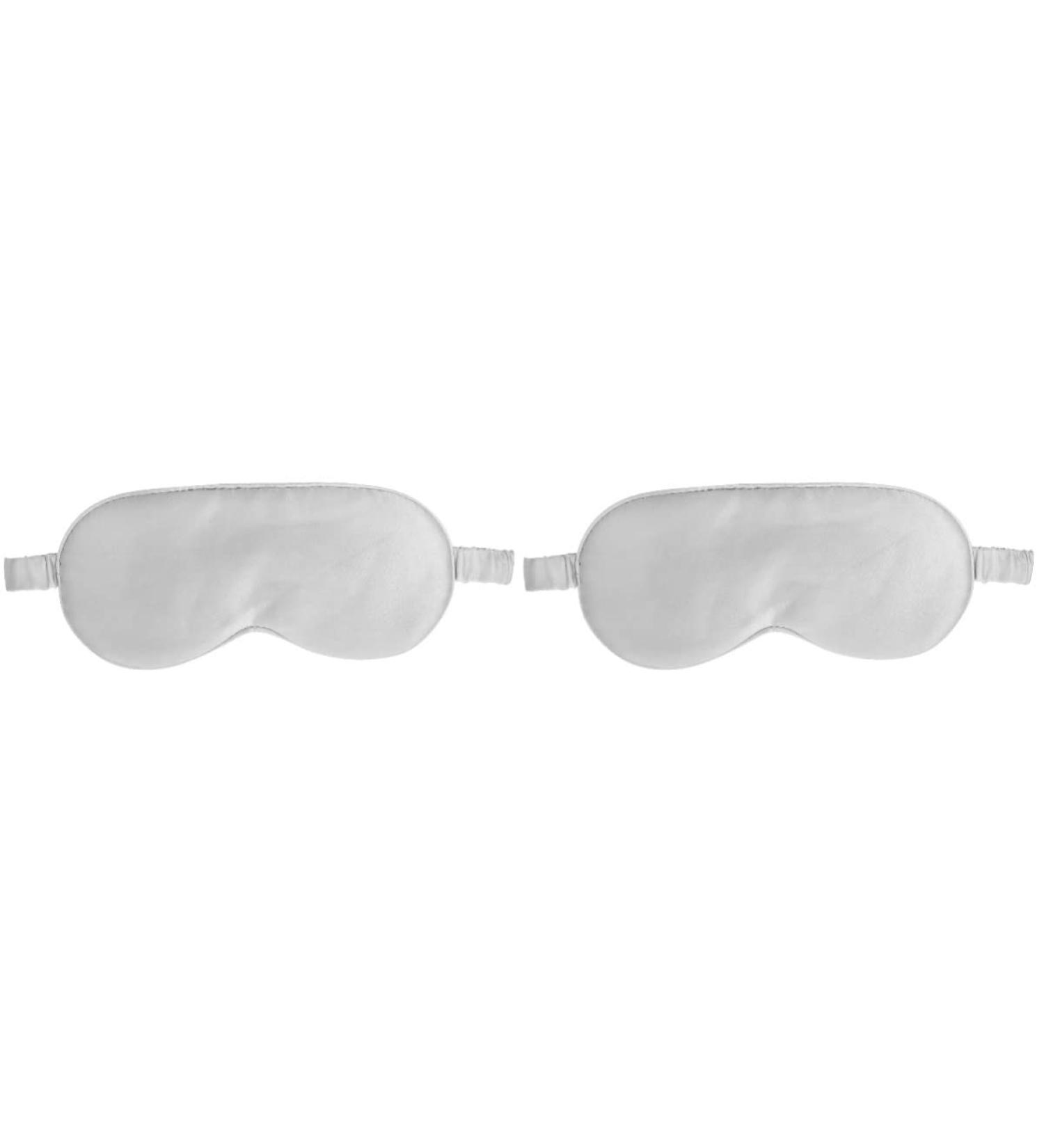 2pcs Silk Sleep Masks - Adjustable Eye Cover for Sleeping - Soft Light Grey Eye Pads & Blindfolds - Comfortable Travel Sleep Accessories - Buy Online on GoSupps.com