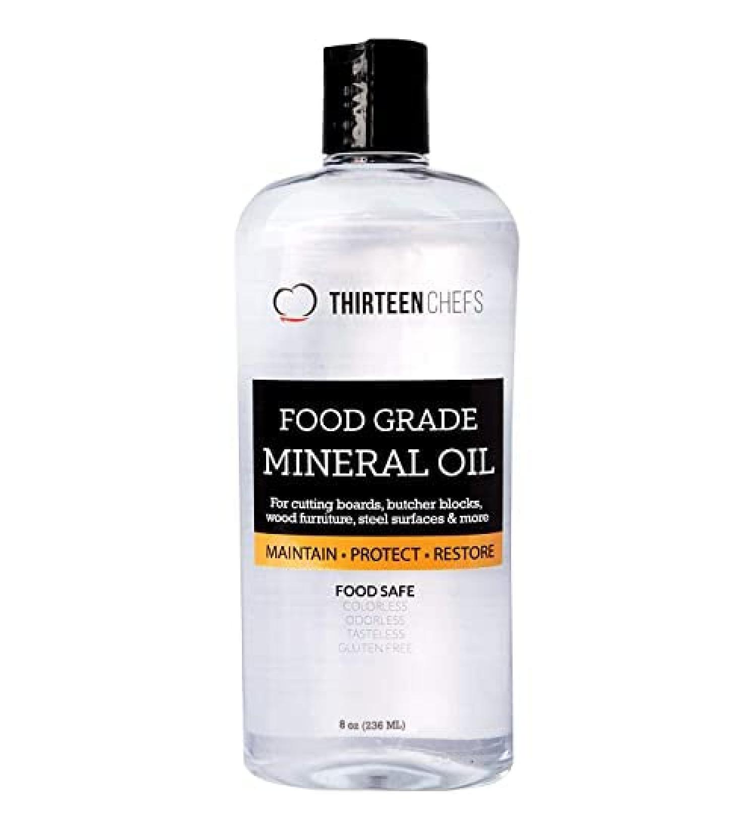 Thirteen Chefs Cutting Board Oil - Food Grade Mineral Oil for Cutting Boards & Countertops - 8 Fl Oz - Made in USA - Buy Online on GoSupps.com