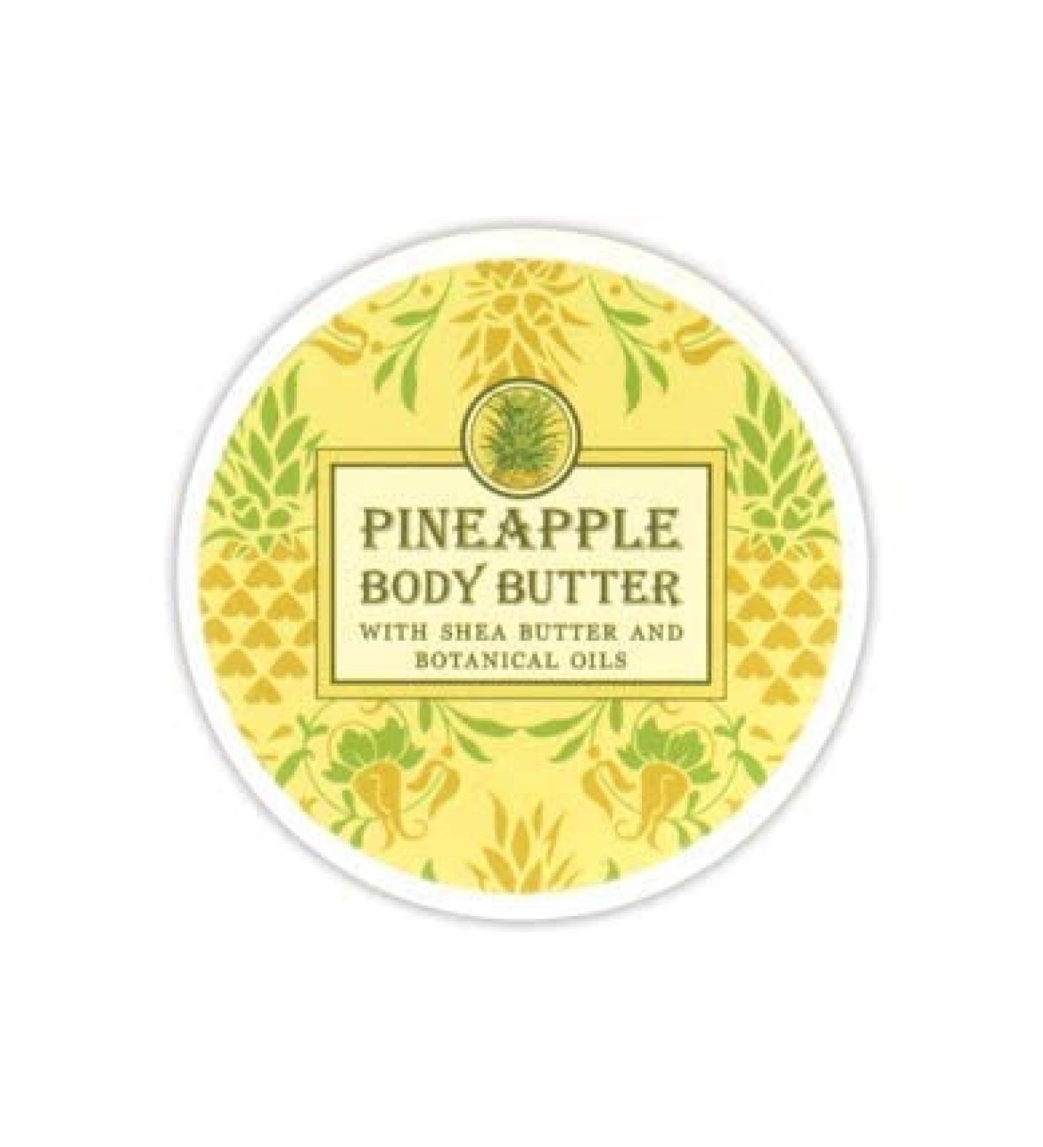 Greenwich Bay Trading Company Botanic Body Butter with Shea Butter and Cocoa Butter 8oz Tub (Pineapple)