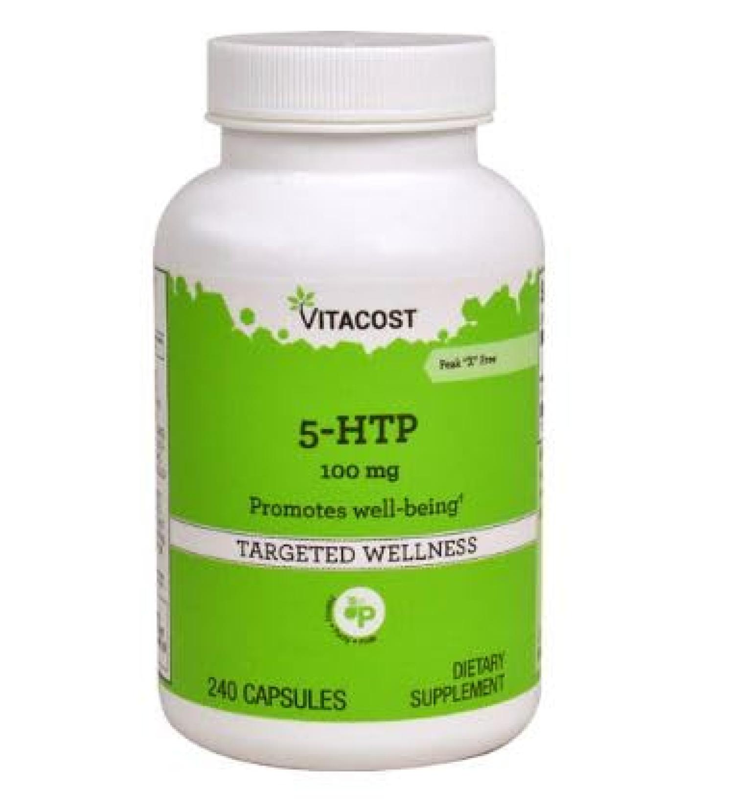 Buy Vitacost 5-HTP 100 mg - 240 Capsules | Premium Mood Support & Sleep Aid - International Shipping Available - Buy Online on GoSupps.com