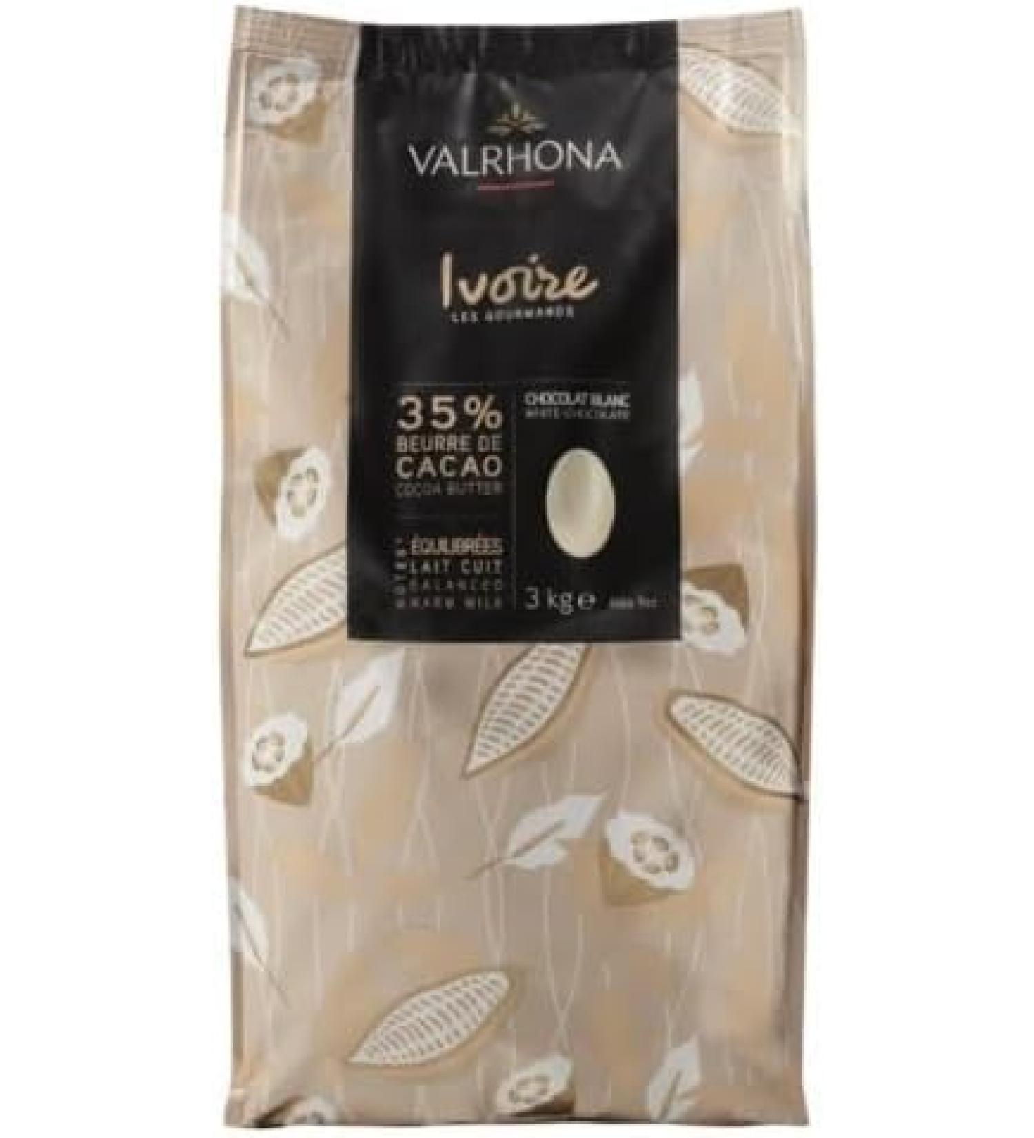 Valrhona Gourmet Creations Ivoire 35% 3kg (Pack of 2)