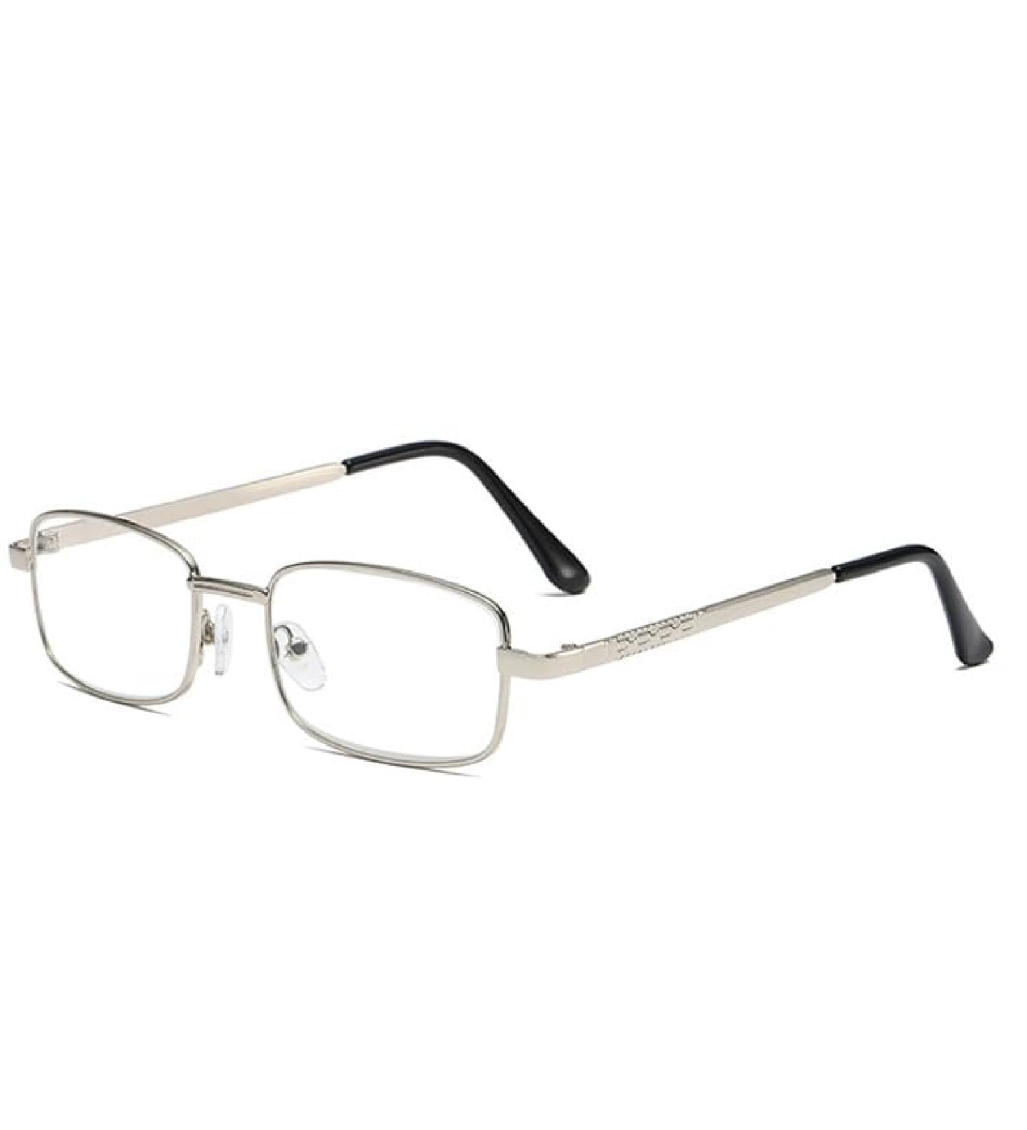 Eyglajdd Metal Rectangle Reading Glasses - Unisex 1 Pack | Scratch Resistant Silver | 2.0x Visual Aid for Men & Women - International Shipping Available - Buy Online on GoSupps.com