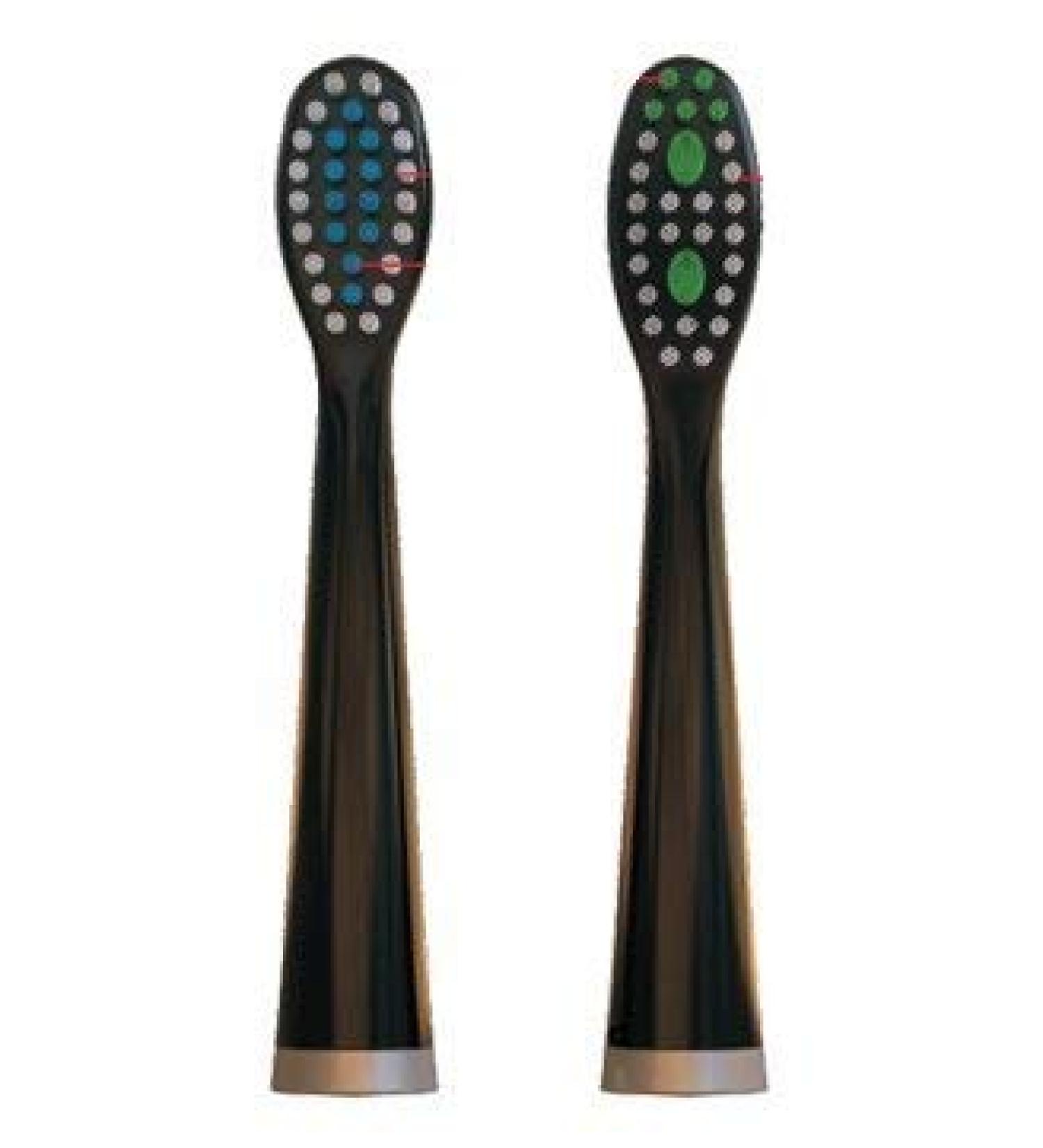 Replacement Heads for ELECTRIC Toothbrush by DR JIM ELLIS for SUPERIOR Dental Care (Black (2 pack))