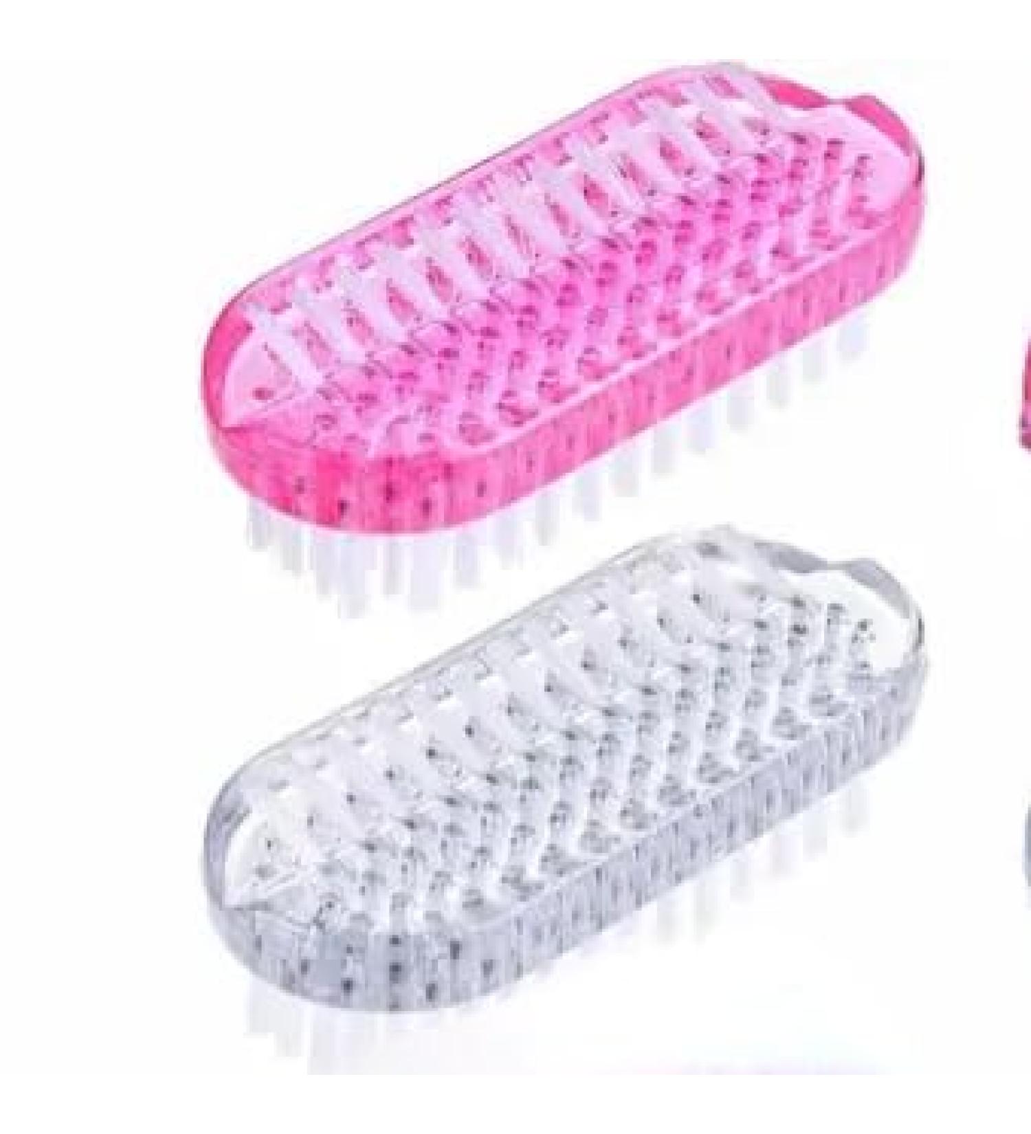 REFRESHKO Nail Cleaning Brush Plastic Handle Scrubbing Brush Fingernail Brush with Soft Bristles Nail Manicure Dust Brush for Hand Toes Nail Home Garden Salon use