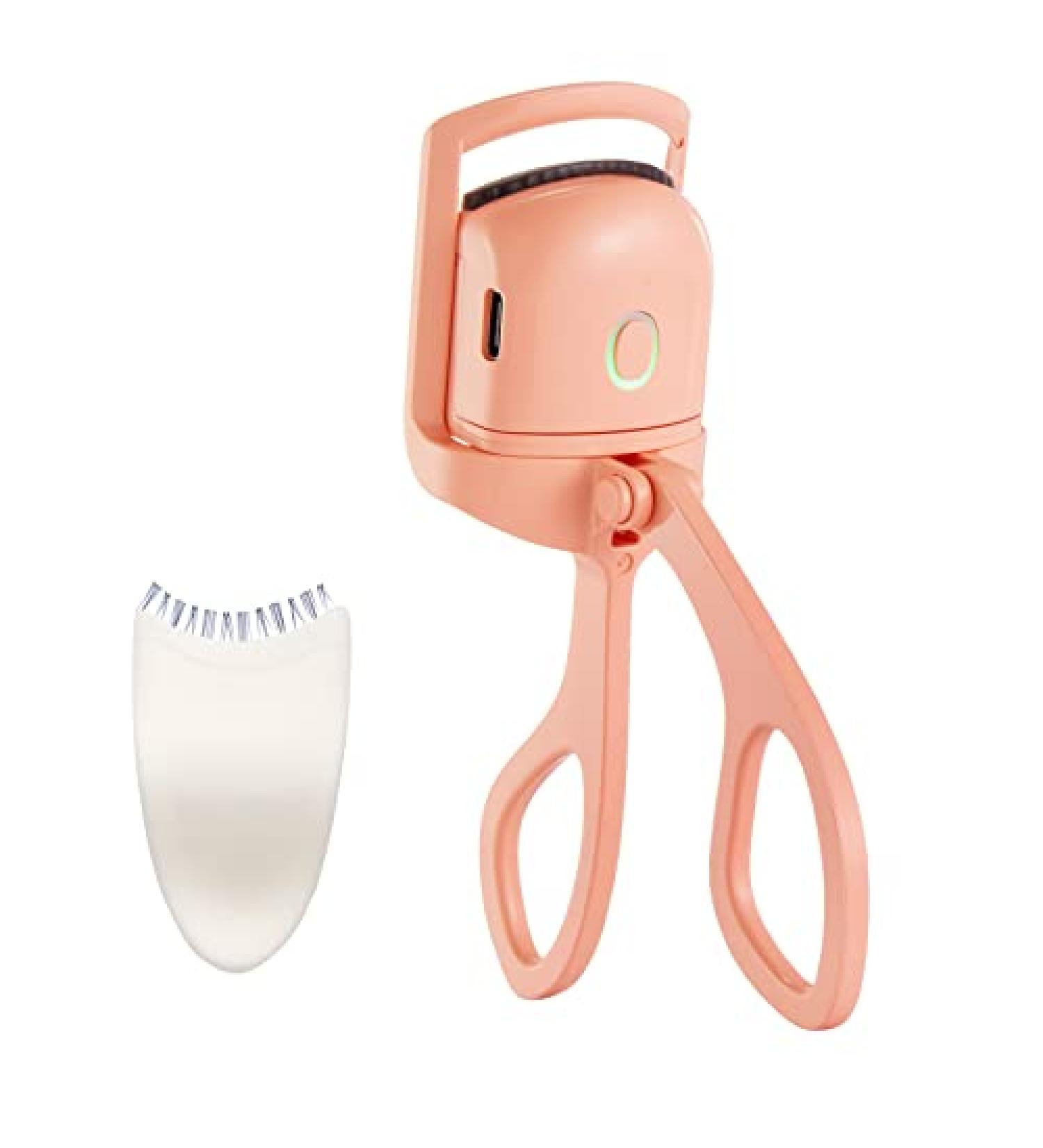 USB Rechargeable Heated Eyelash Curler with Applicator Tool - 3 Heating Modes for Natural and Long Lasting Curl - Orange - Buy Online on GoSupps.com