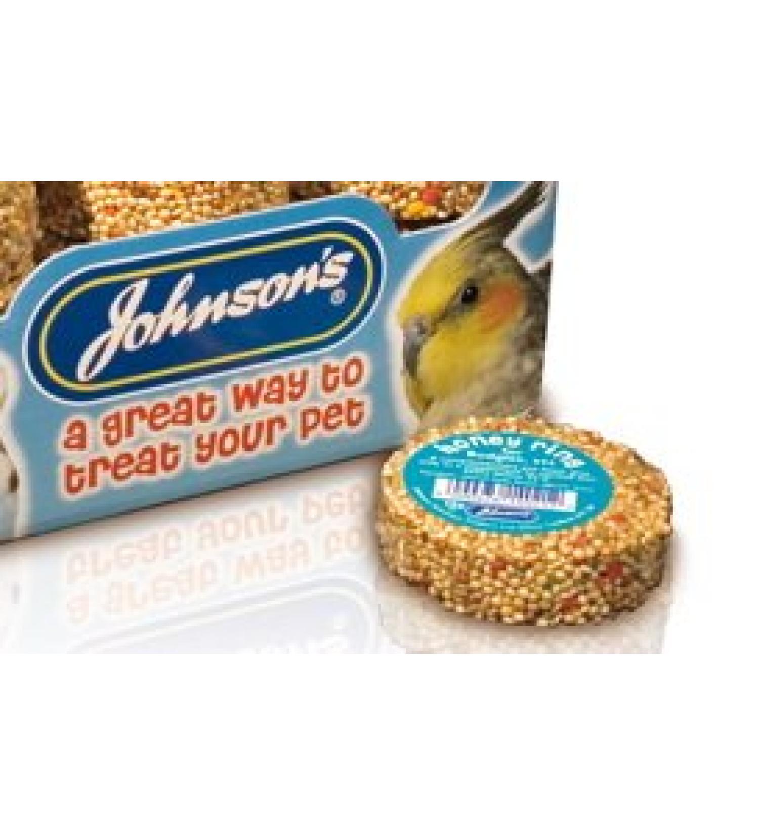 Johnsons Honey Rings for Budgies Parakeets etc. x 4 (Single Units)