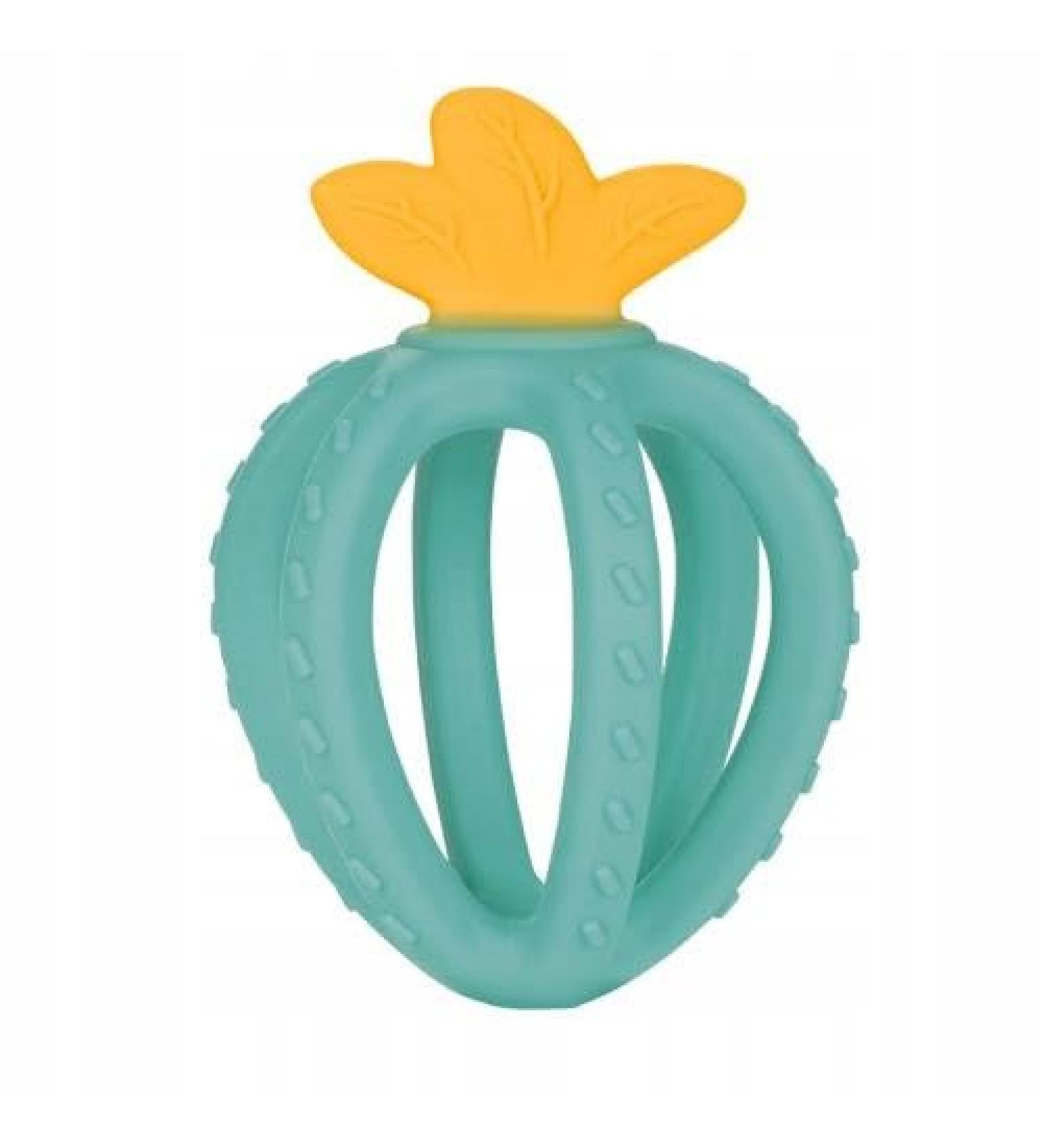 CANPOL BABIES Teething Ring Silicone Strawberry Turquoise