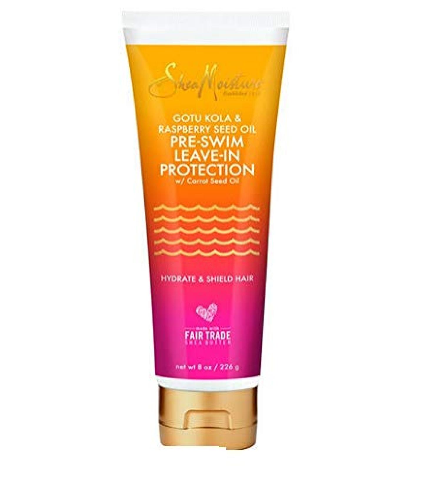 Sheamoisture Gotu Kola & Raspberry Seed Oil Pre-Swim Leave-In Protection, 8oz, pack of 1 Raspberry 8 Ounce (Pack of 1)