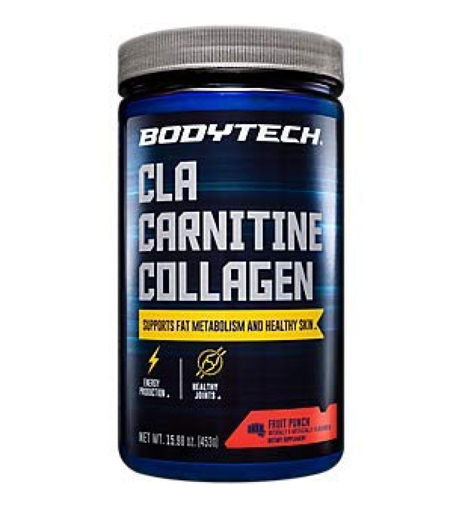 BODYTECH CLA Carnitine Collagen - Supports Fat Metabolism & Healthy Skin - Fruit Punch (15.98 oz. / 30 Servings)