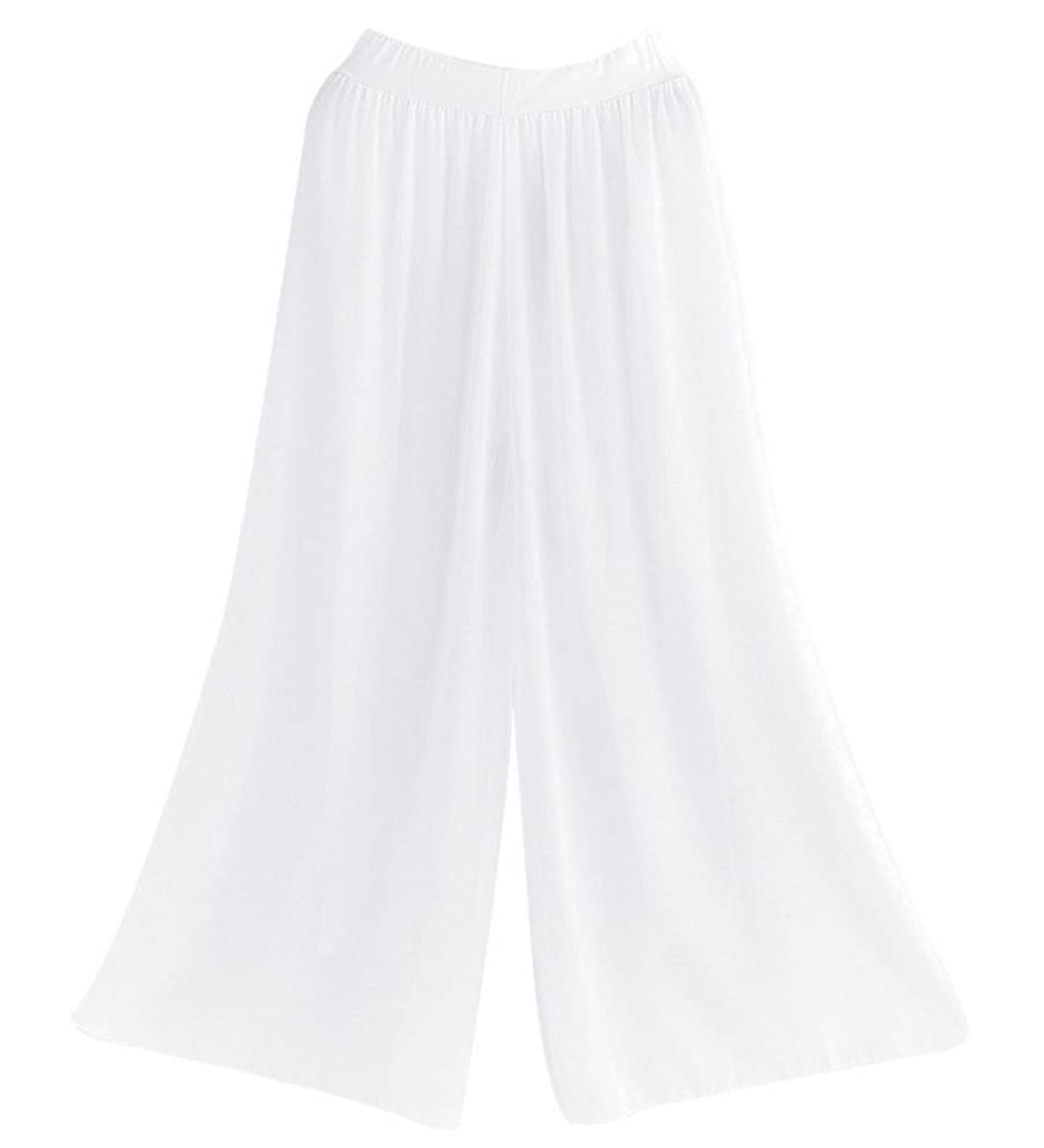 Angcoco Women's Chinese Traditional Dance Wide Leg Mesh Pants - Brightwhite - Buy Online on GoSupps.com