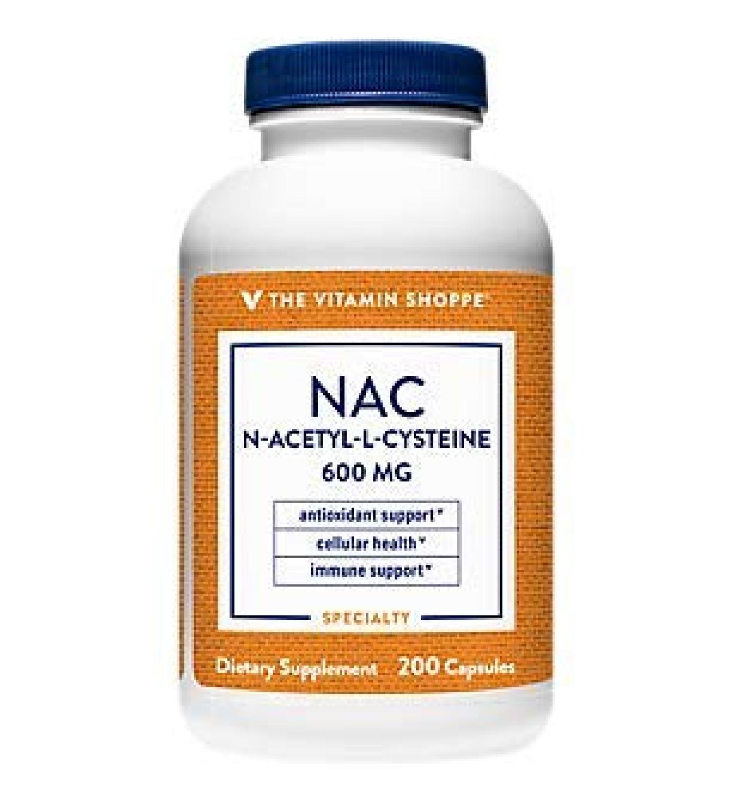 NAC N-Acetyl-L-Cysteine 600mg (200 Capsules) - Cellular Health & Immune Support - Buy Online on GoSupps.com
