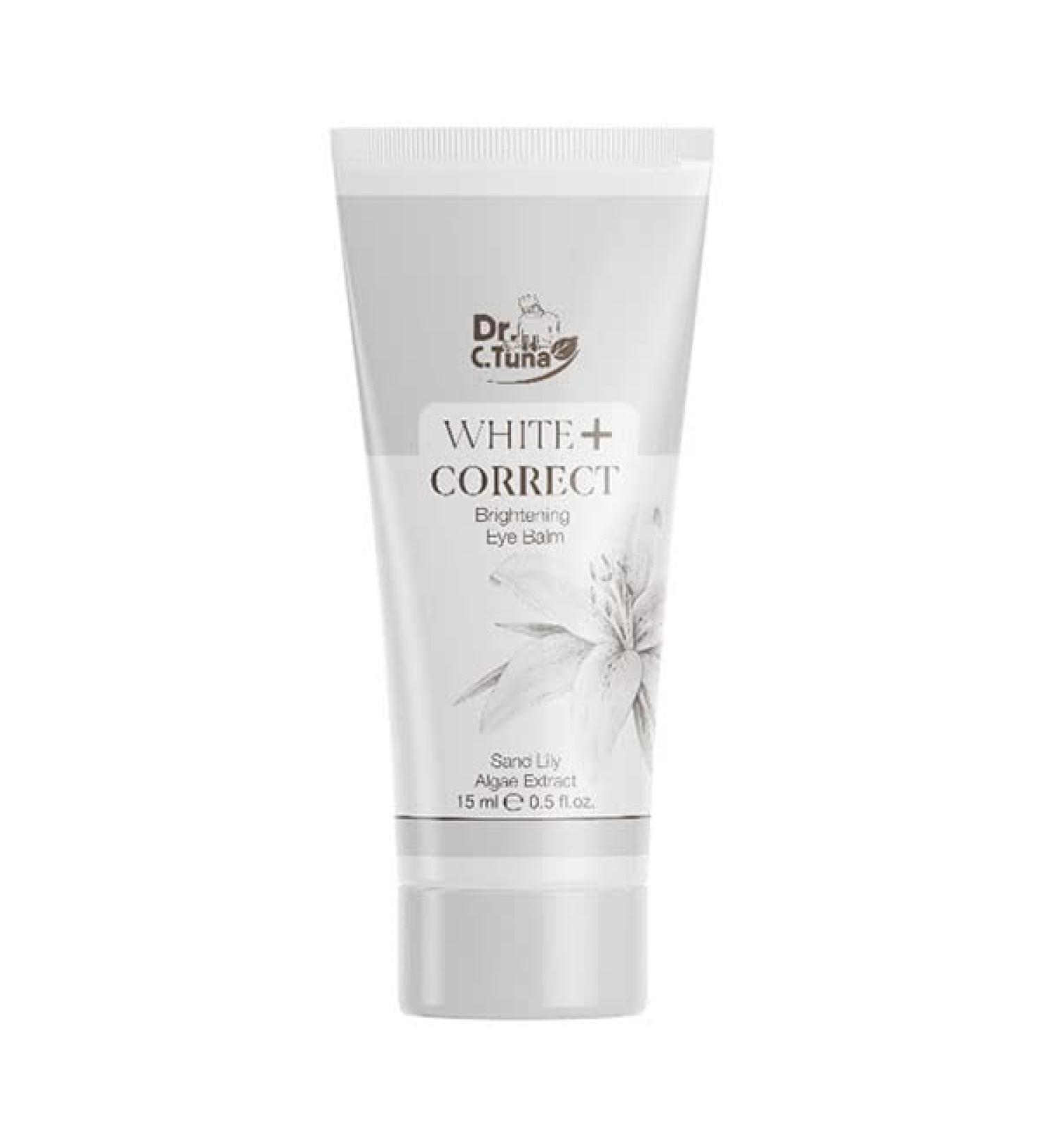 FARMASi Dr. C. Tuna White Correct Brightening Eye Balm  Balm for Puffiness and Bags under Eyes  Dark Circle Under Eye Treatment  Instantly Hydrate and Brighten Undereye Area  0.5 fl oz / 15 ml