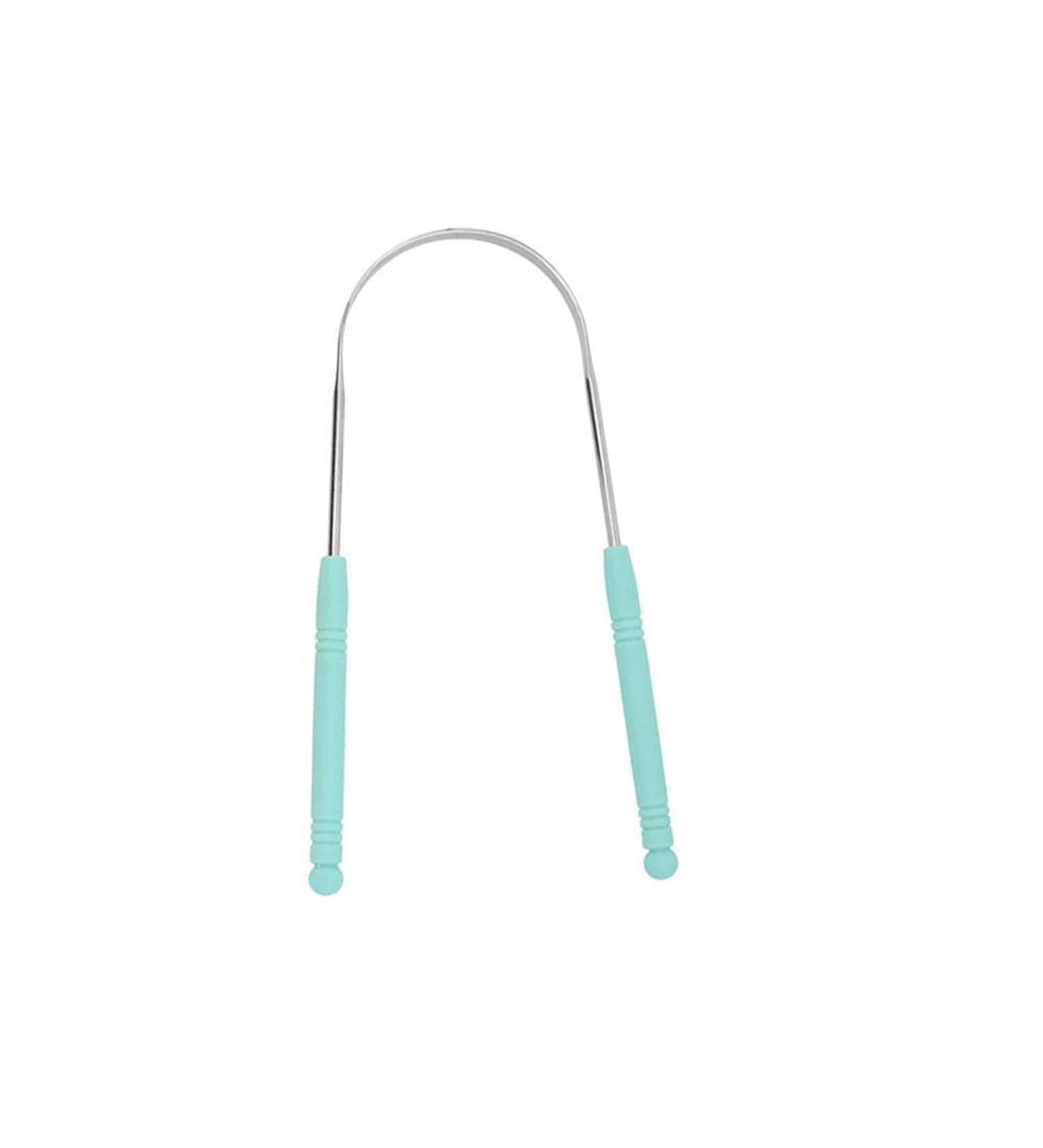 Premium Stainless Steel Tongue Cleaner Scraper - Green Oral Care Brush for Fresh Breath | Best Tongue Cleaning Tool - Buy Online on GoSupps.com