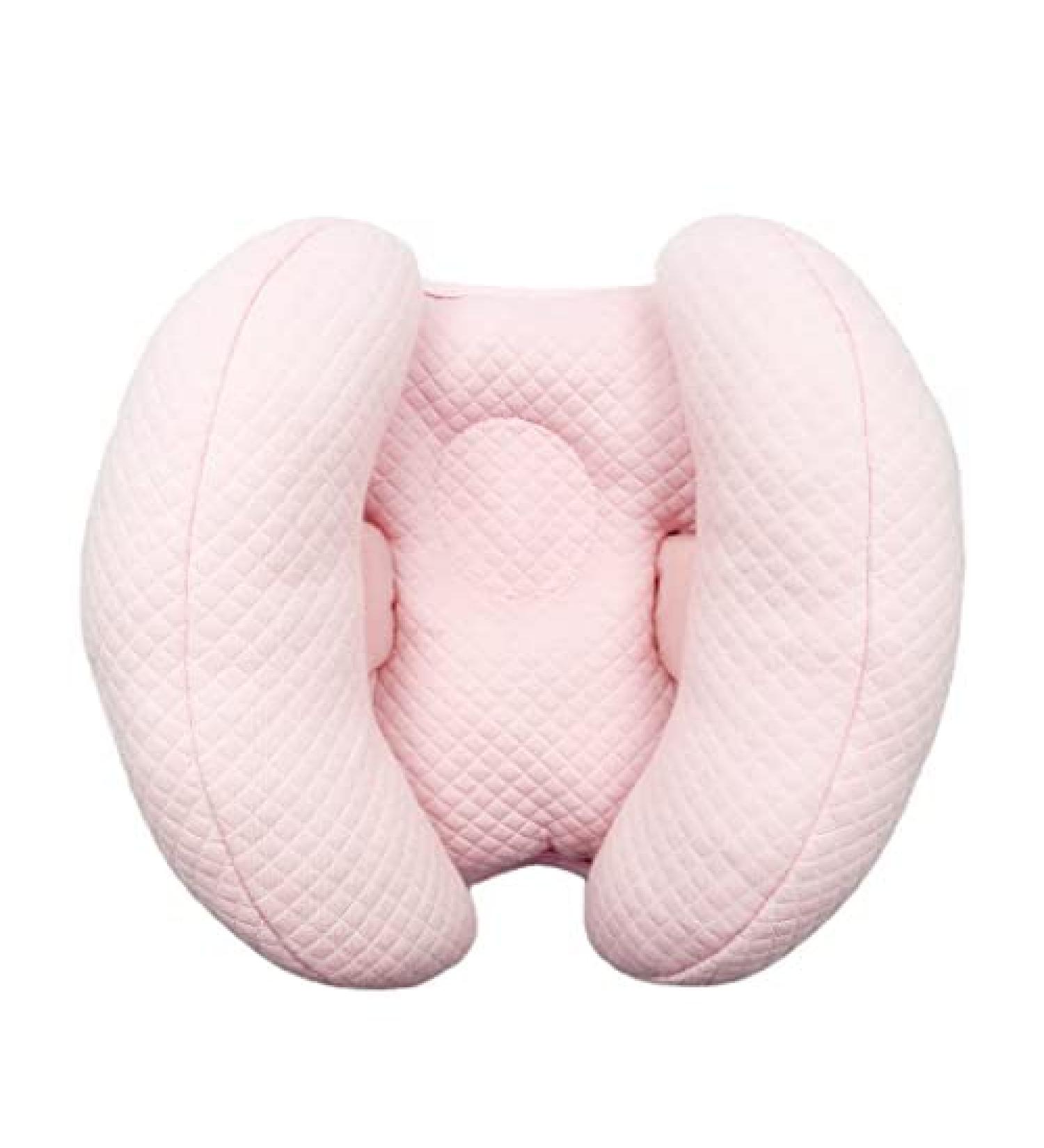 KAKIBLIN 2 in 1 Baby Travel Pillow - Adjustable Banana Shape Neck Pillow for Newborn Toddler Boys Girls in Pink - Buy Online on GoSupps.com