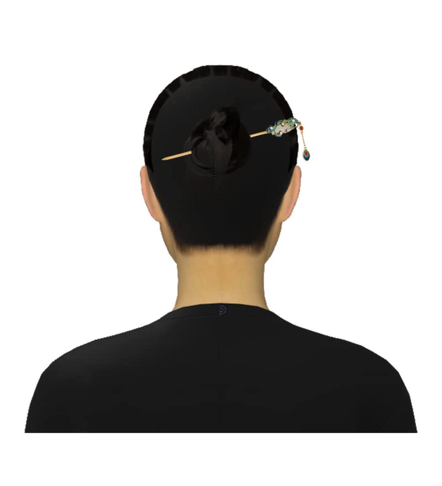 HangErFeng Silver Hairpin Hanfu Accessories Auspicious Cloud Hairstick 609 - Buy Online on GoSupps.com