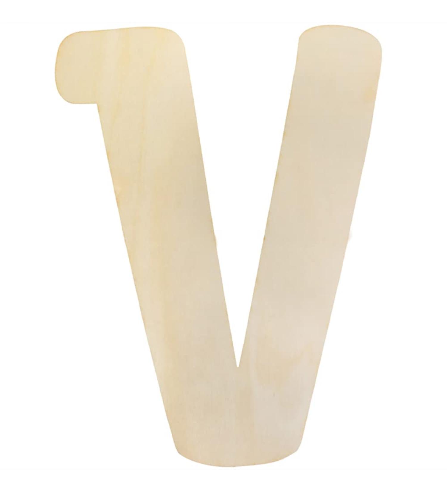 30cm Large Wooden Letter V for Crafts & Decor - 5mm Thick Unfinished MDF - Nursery Wall Hanging Art & Sign Board - Buy Online on GoSupps.com