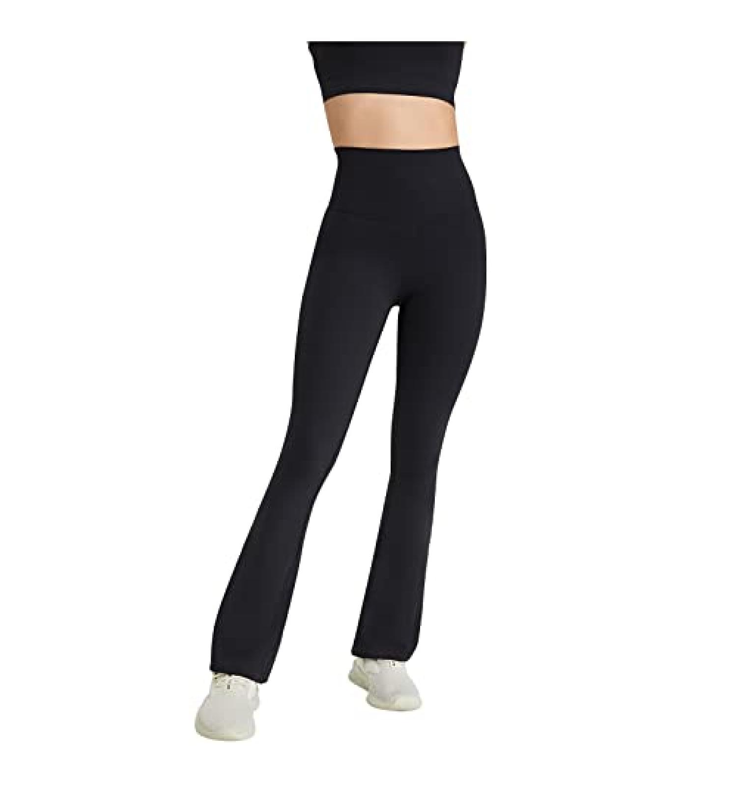 ESCBUKI High Waist Flare Yoga Pants for Women - Tummy Control Sweatpants for Gym Workout - Small Black - Buy Online on GoSupps.com