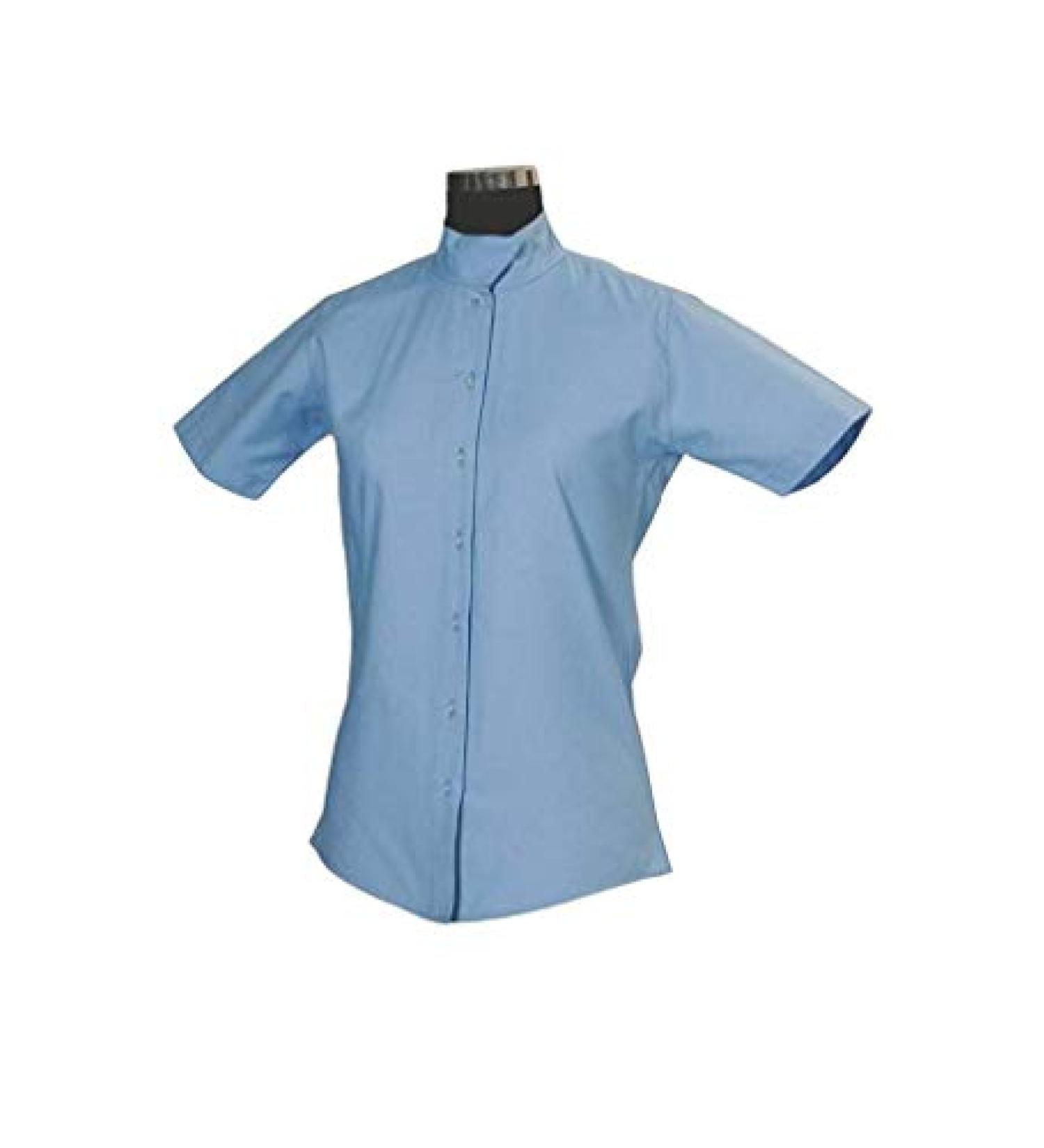 TuffRider Girl's Starter Short Sleeve Show Shirt, Light Blue, 6