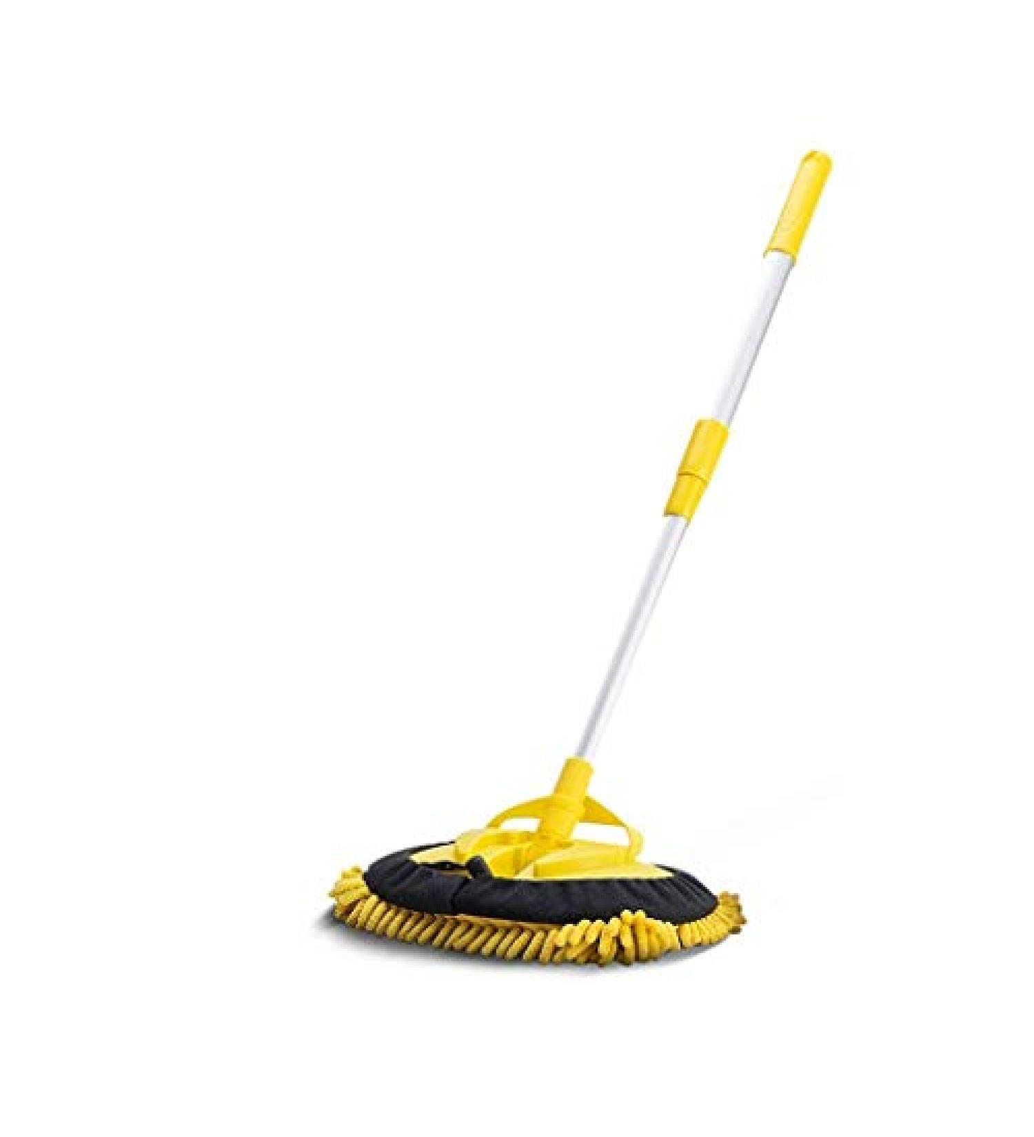 Rotating Mop Microfibre Outdoor Mop Washing Brush for Office Cleaning Household Cleaning Window Cleaning Yellow Decoration to Pursue Happiness - Buy Online on GoSupps.com
