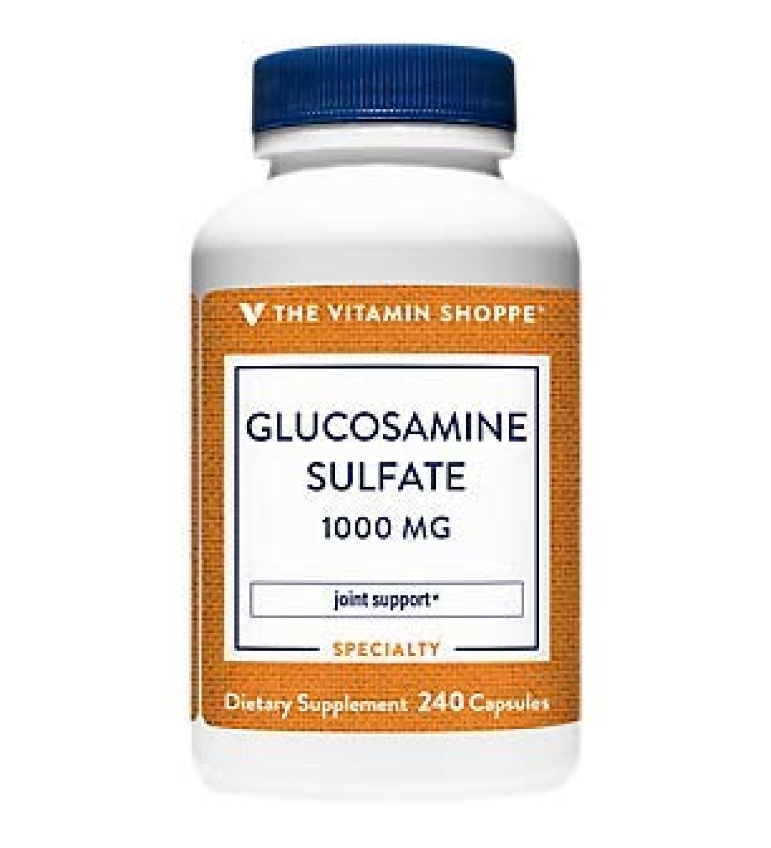 Vitamin Shoppe Glucosamine Sulfate 1000MG - 240 Capsules, Joint Health Support - Buy Online on GoSupps.com