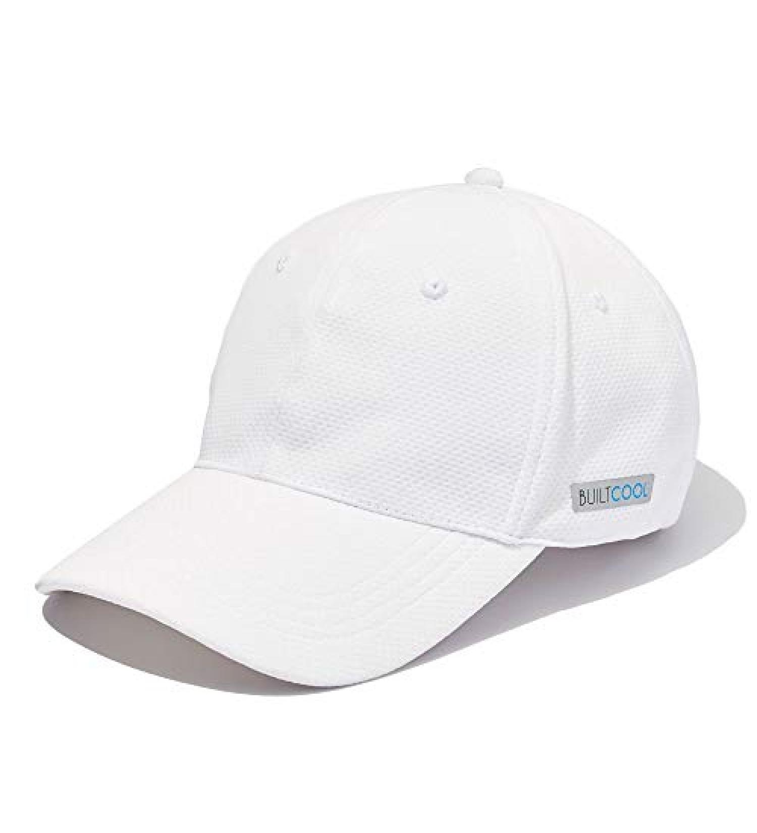 BUILTCOOL Mesh Cooling Baseball Hat - White, One Size - Ideal for Running, Tennis, Golf - Moisture Wicking Ball Cap for Hot Weather - Buy Online on GoSupps.com