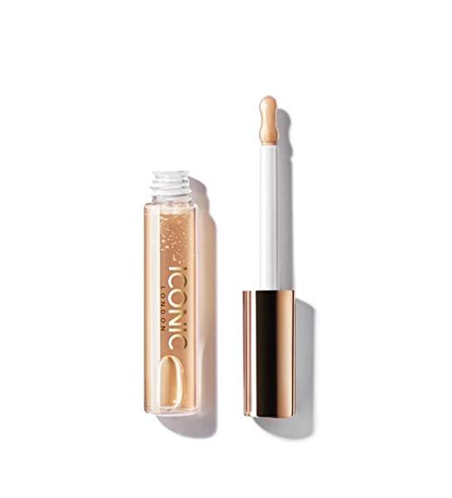 ICONIC LONDON Lustre Lip Oil | Non-Sticky Moisturizing & High Shine Vegan Lip Oil with Vitamin C & Hyaluronic Acid | 0.2 Fl Oz Queen Bee - Nude - Buy Online on GoSupps.com