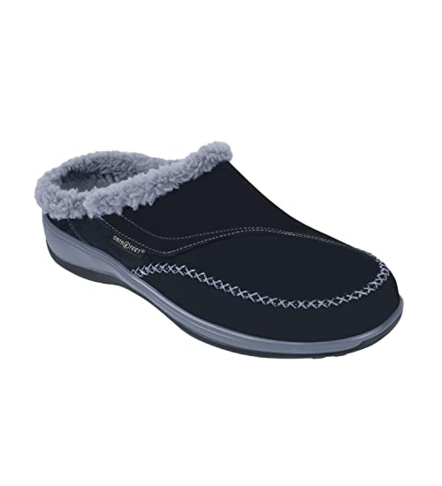 Orthofeet Women's Plantar Fasciitis Slippers with Arch Support - Charlotte 8 Black - Buy Online on GoSupps.com