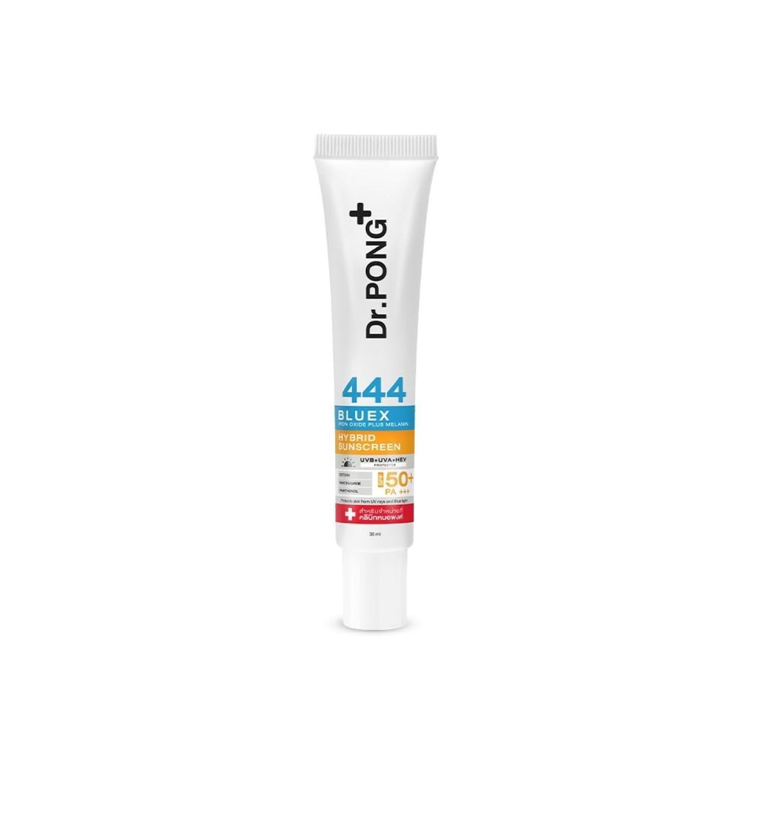 Dr.PONG 444 BlueX Hybrid Sunscreen SPF50 | Iron Oxide Melanin Ectoin & Niacinamide | 30ml International Shipping - Buy Online on GoSupps.com