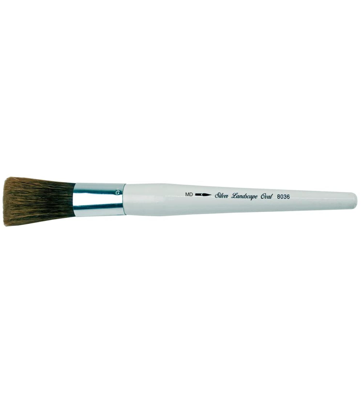 Silver Brush Limited 8036MD Silver Jumbo Landscape Oval Brush - Medium Size, Short Handle for Large Murals, Easel Painting, and Furniture - Buy Online on GoSupps.com